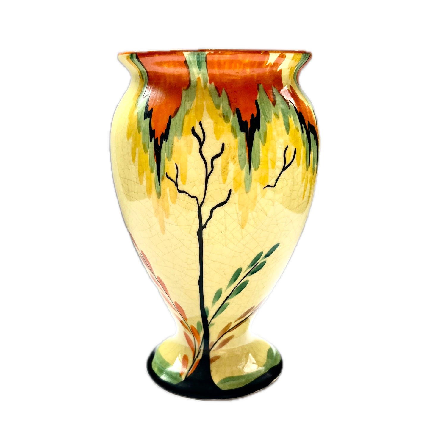 1930s Carltonware British Art Deco tree pattern vase circa 1930s