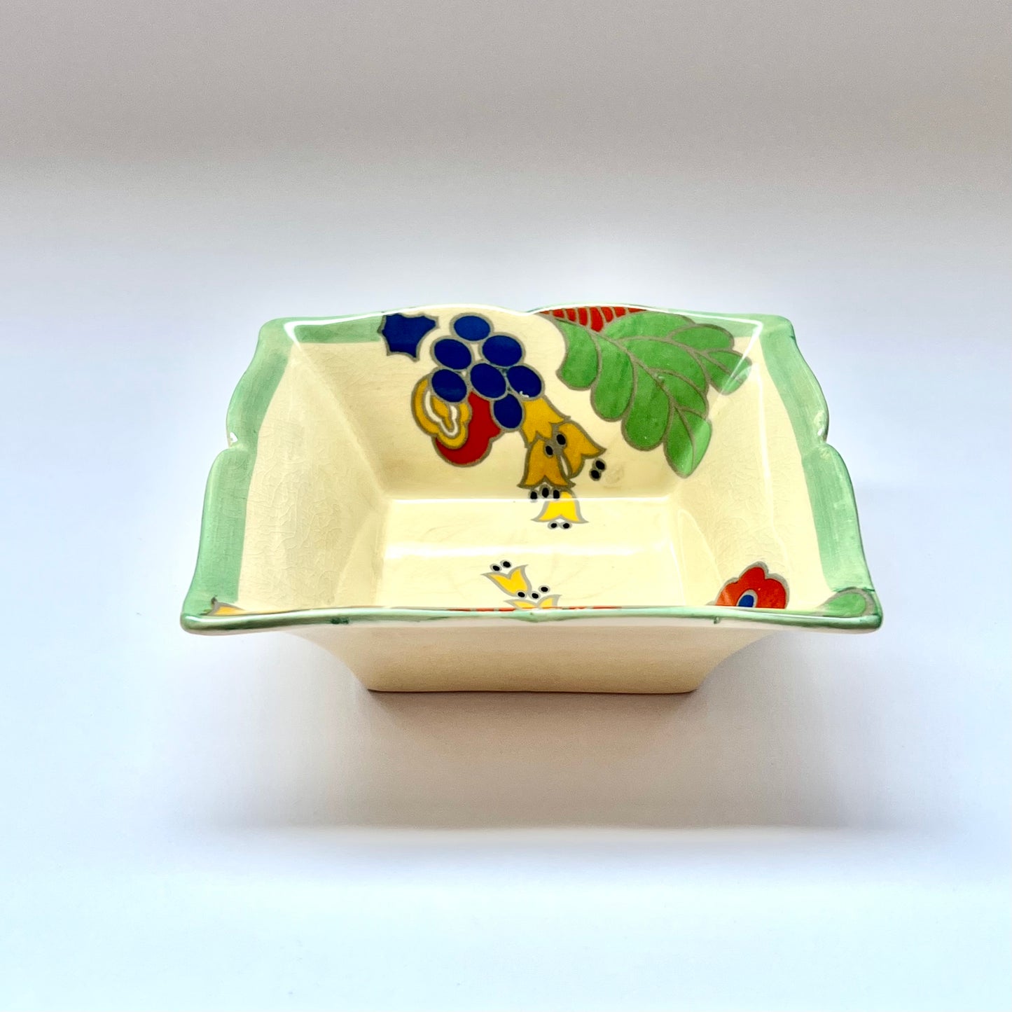 20 世纪 30 年代皇家道尔顿装饰艺术风格瓷器糖果盘 *原样* Caprice 图案