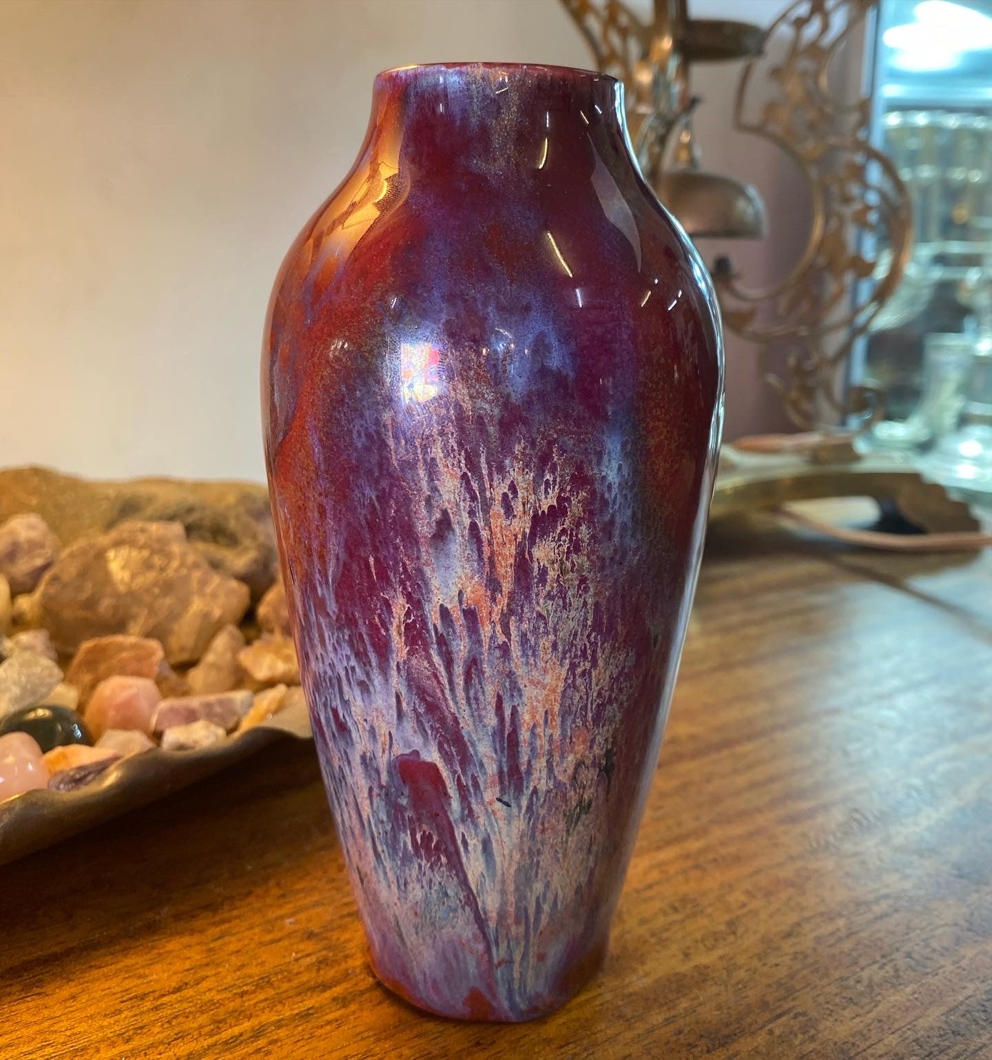 Stunning 1920s Art Deco Royal Doulton Flambé Sung Glazed Vase