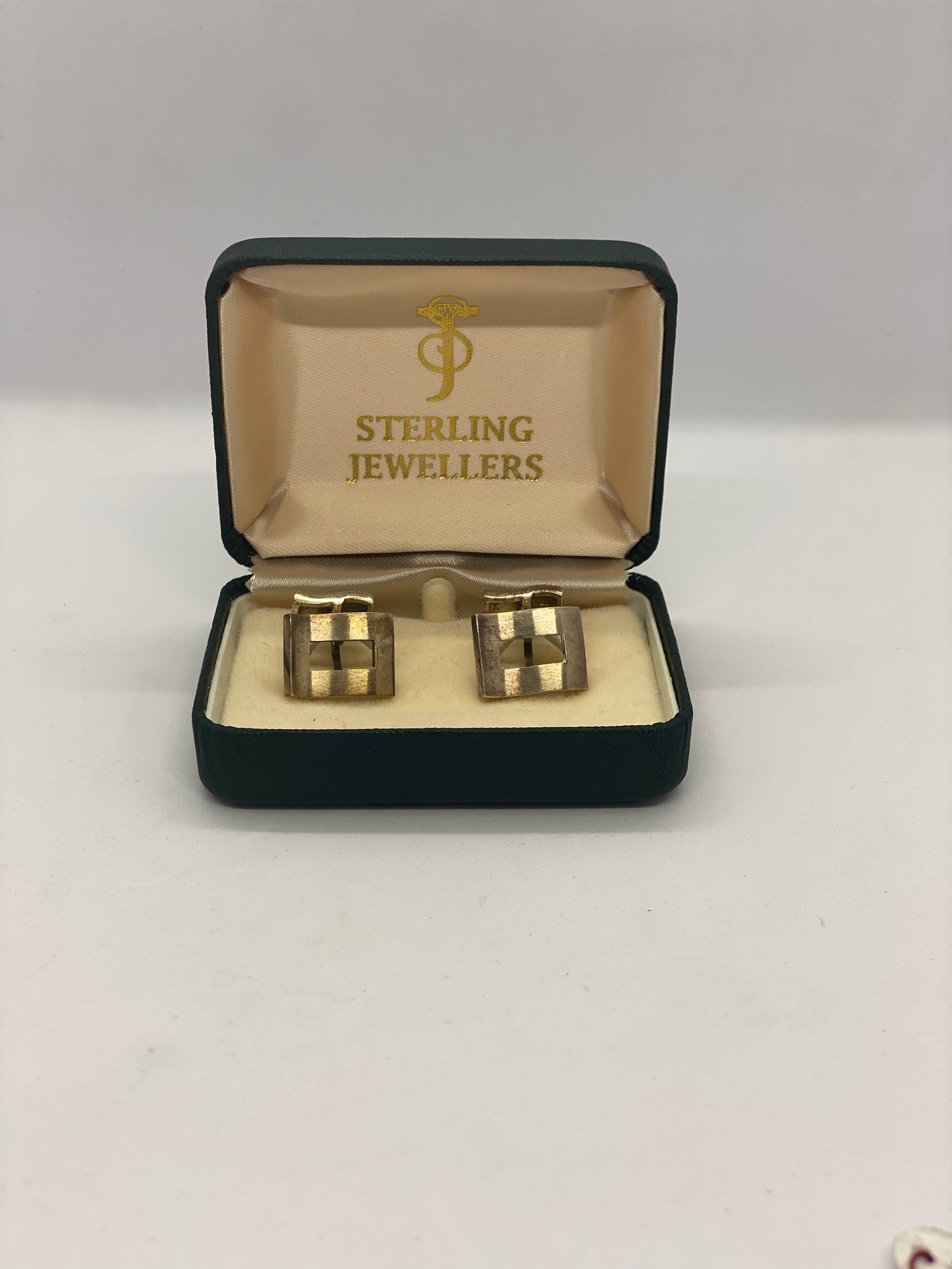 Vintage Sterling Silver Square Cufflinks