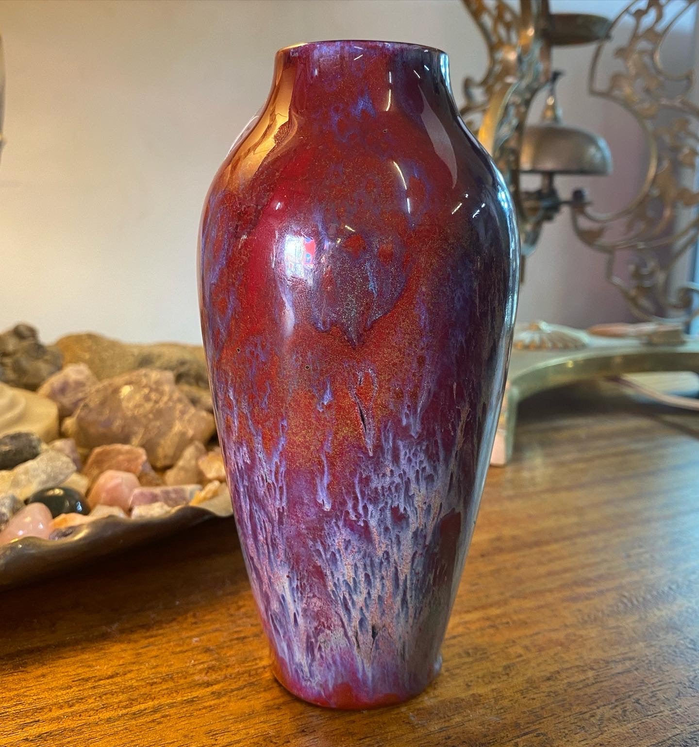 Stunning 1920s Art Deco Royal Doulton Flambé Sung Glazed Vase