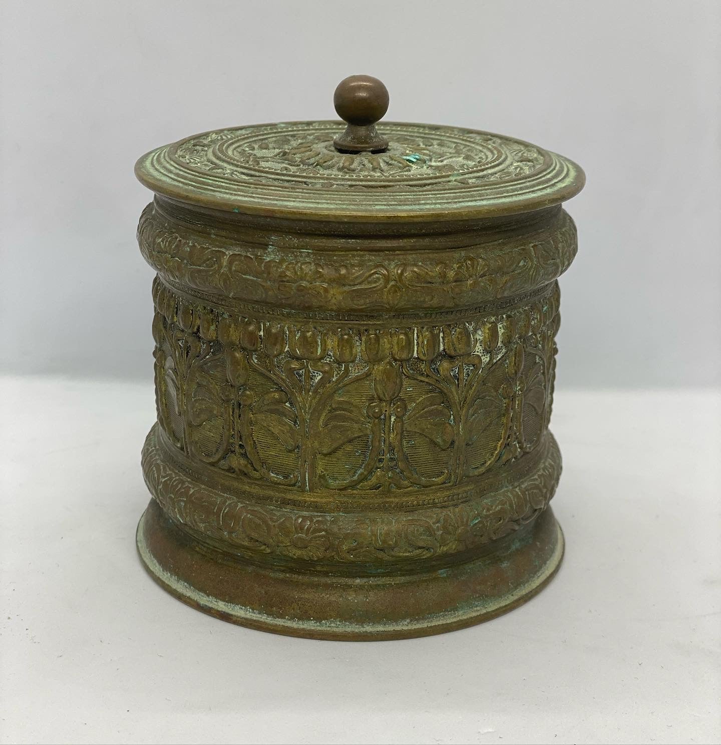 Antique Art Nouveau Brass Humidor