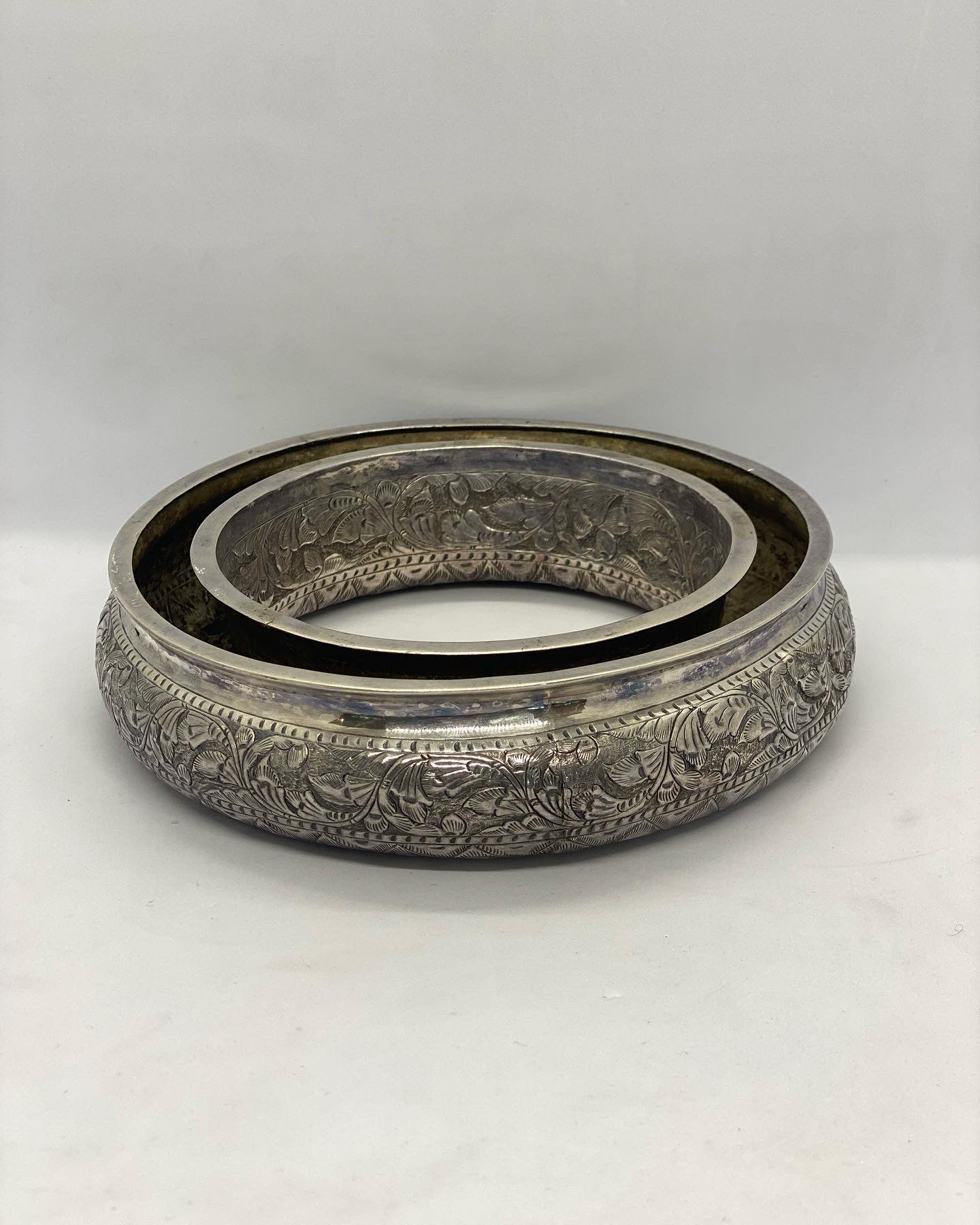 Antique Malaysian Silver Posy Ring Bowl Circa late 19th to early 20th C.