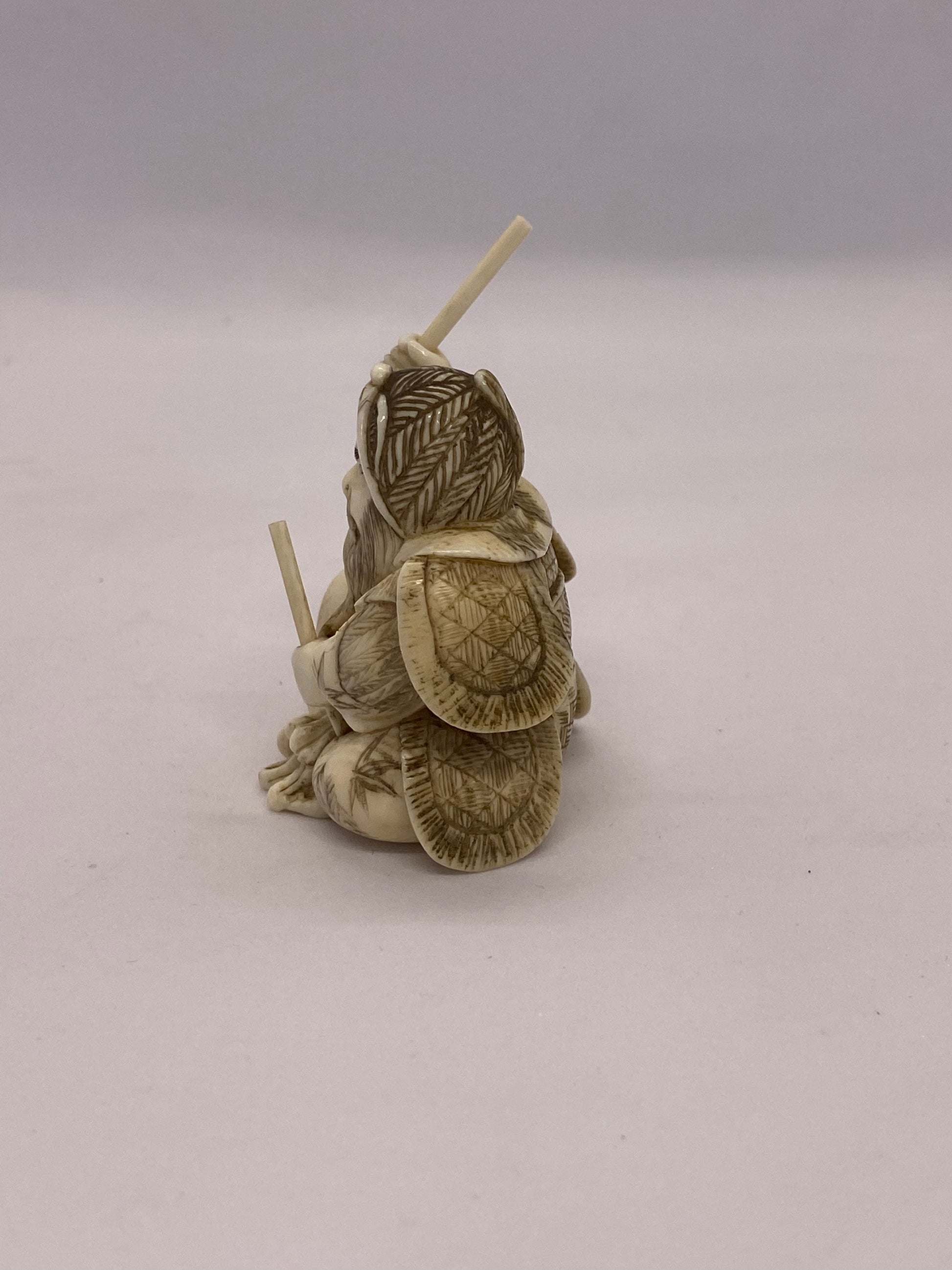 Antique Japanese Ivory Samurai Figure Netsuke, Signed by Tamayama ...