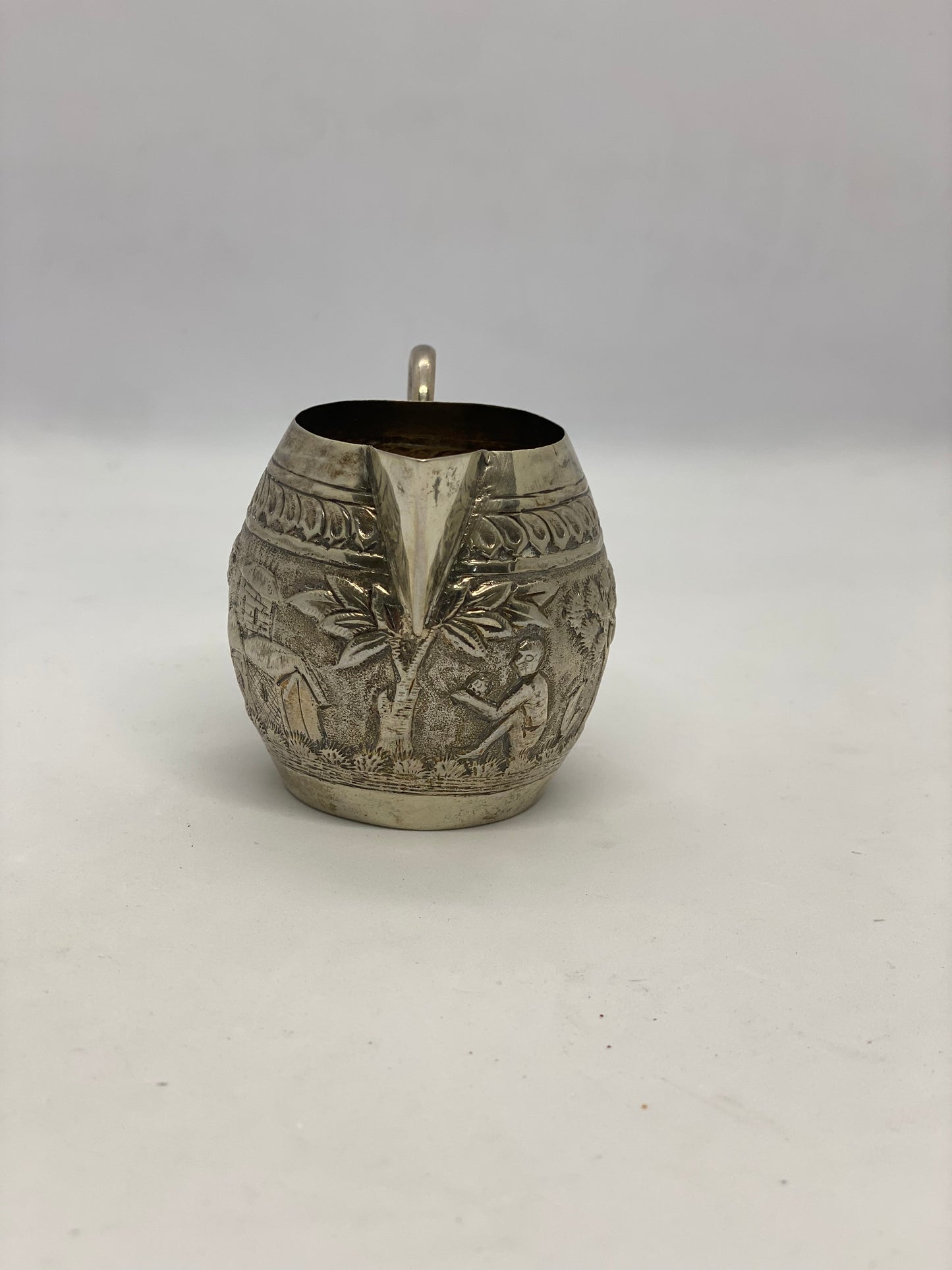 Antique Southeast Asian possibly Luck Now Indian Silver Jug