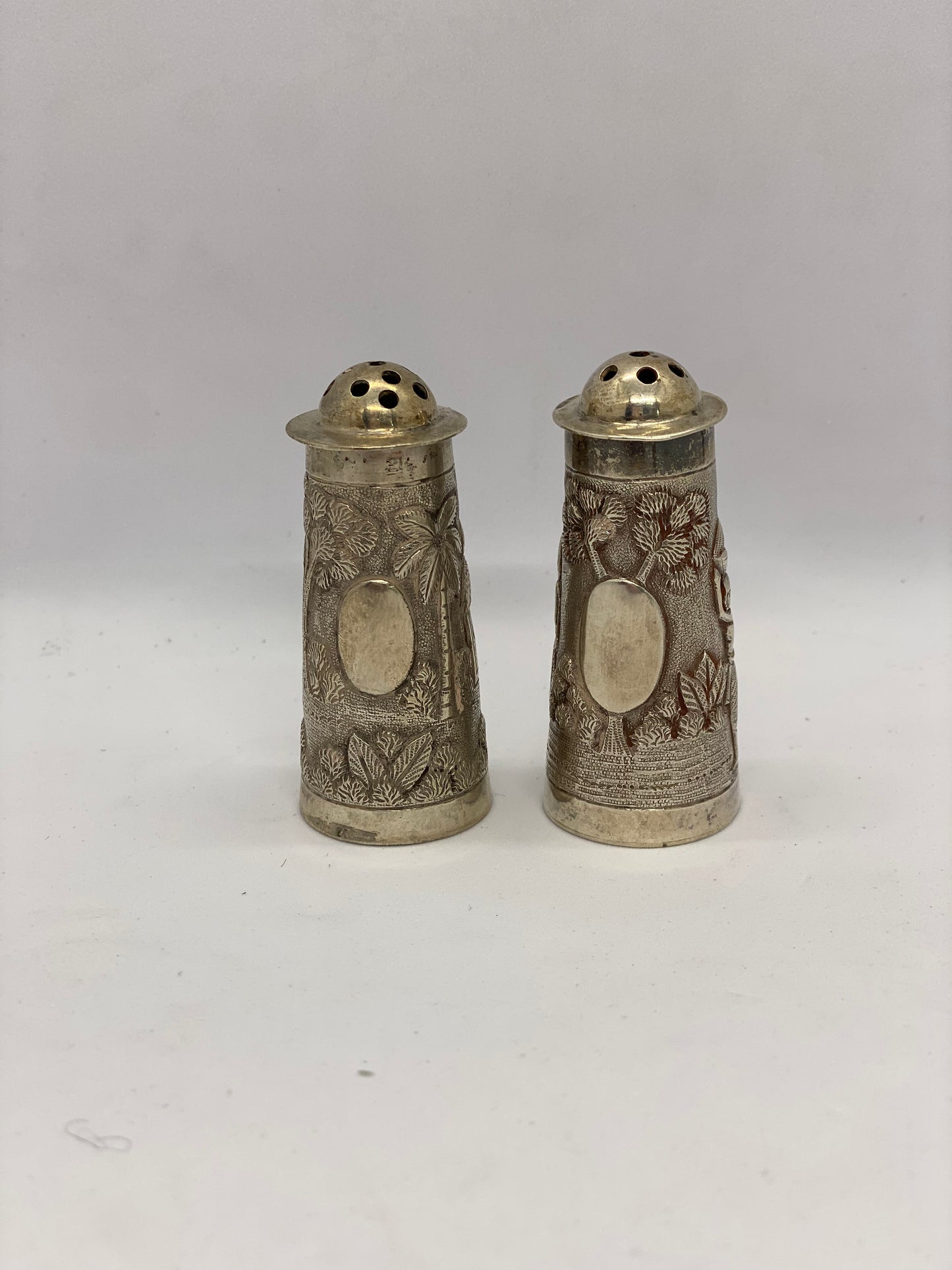 Antique Anglo-Indian Luck Now Salt & Pepper Shakers