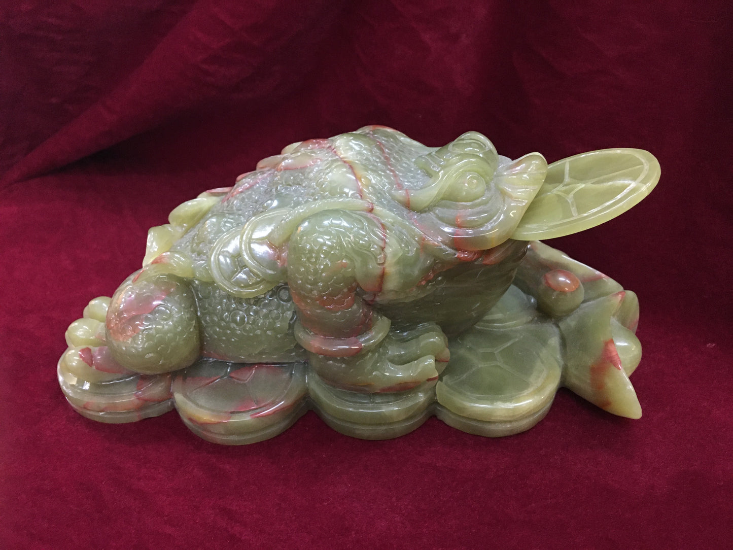 Exquisite Vintage Carved Jade Jin Chan Money Toad Statue