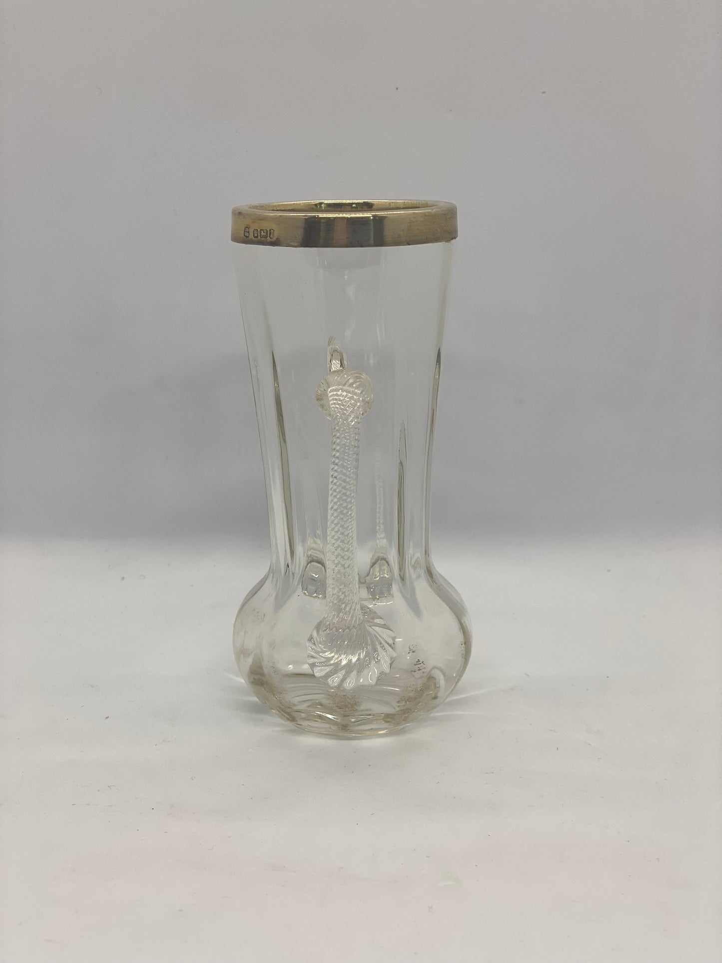 Art Nouveau Classical Urn Inspired Posy Vase with Silver Details