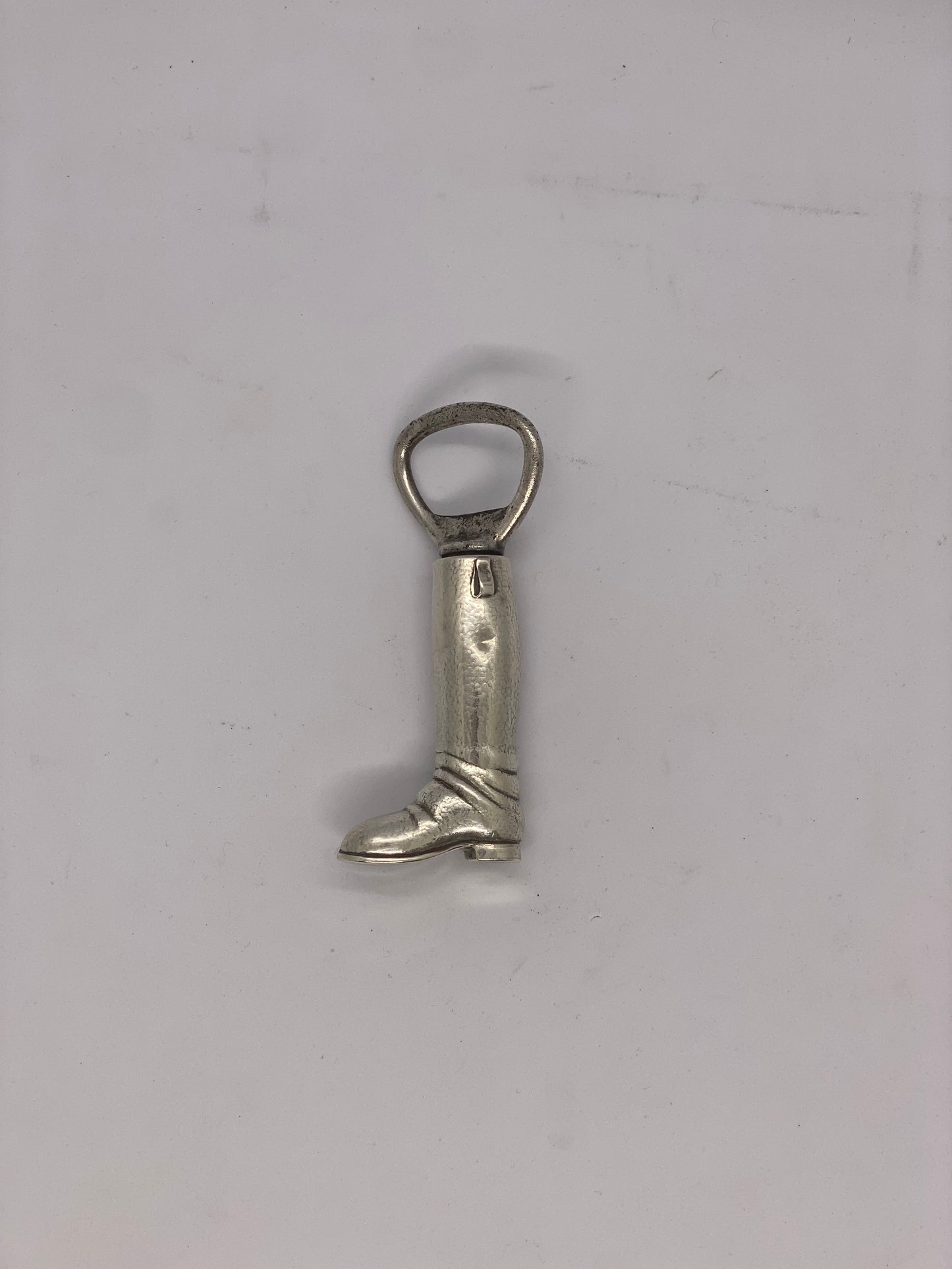 Sterling Silver Riding Boot Bottle Opener / Corkscrew by Important US Maker Blackinton Silversmiths