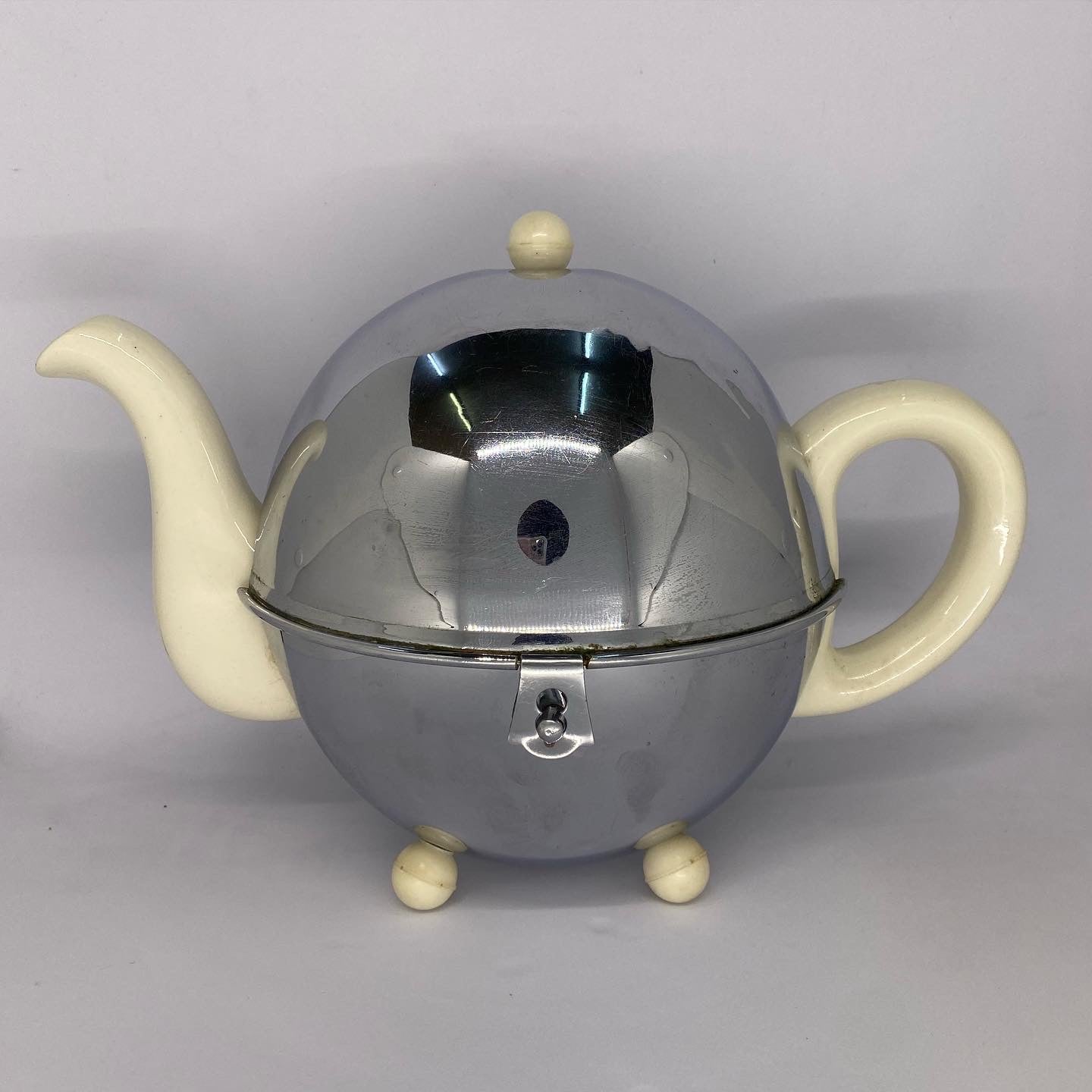 1930s EverHot Chrome Art Deco Teapot