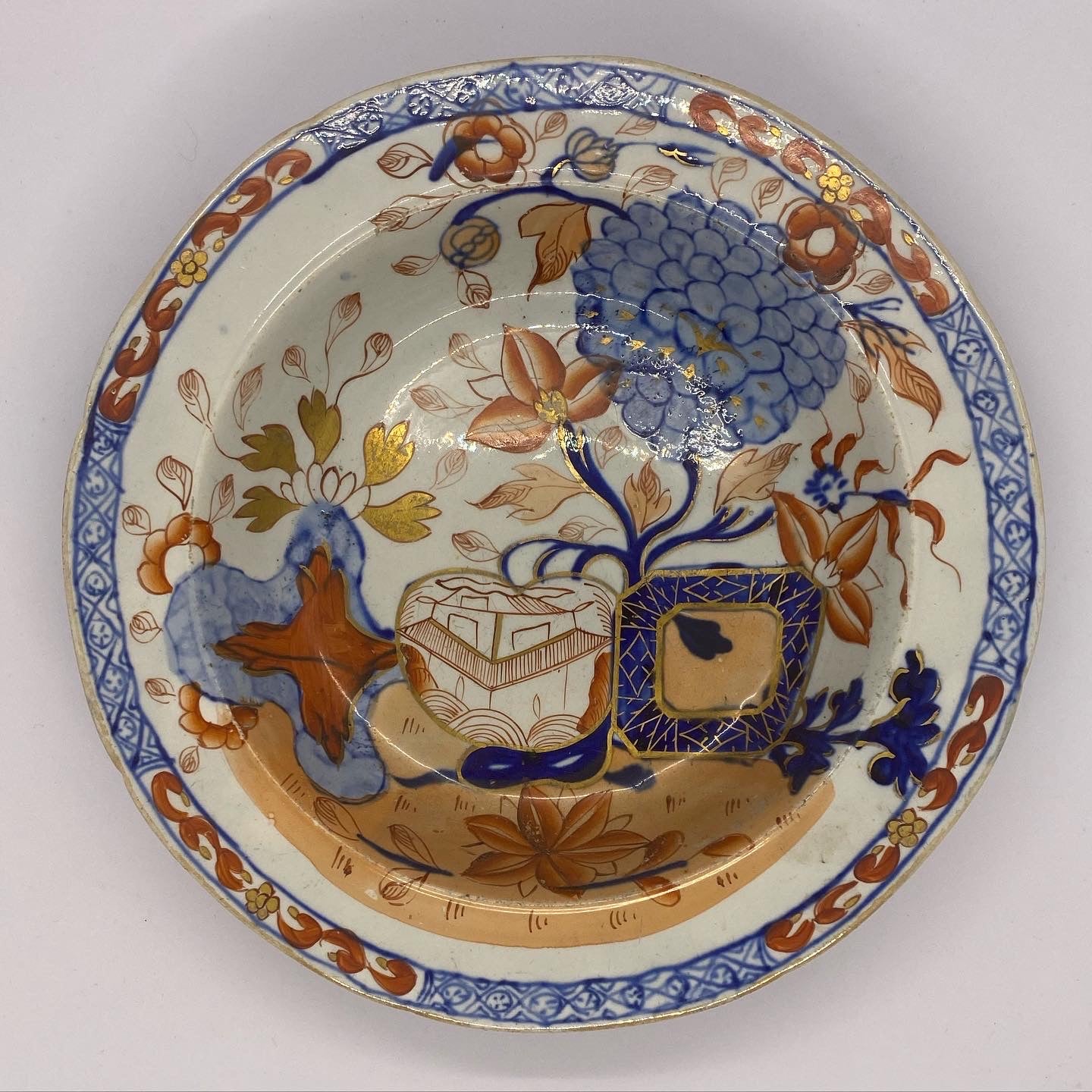 罕见的早期维多利亚梅森铁石彩绘碗，约 1825 年