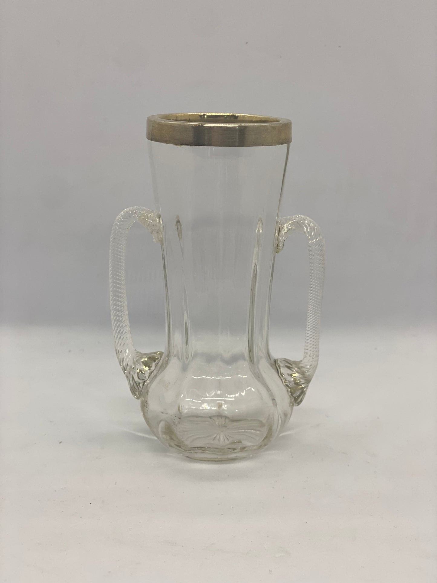 Art Nouveau Classical Urn Inspired Posy Vase with Silver Details