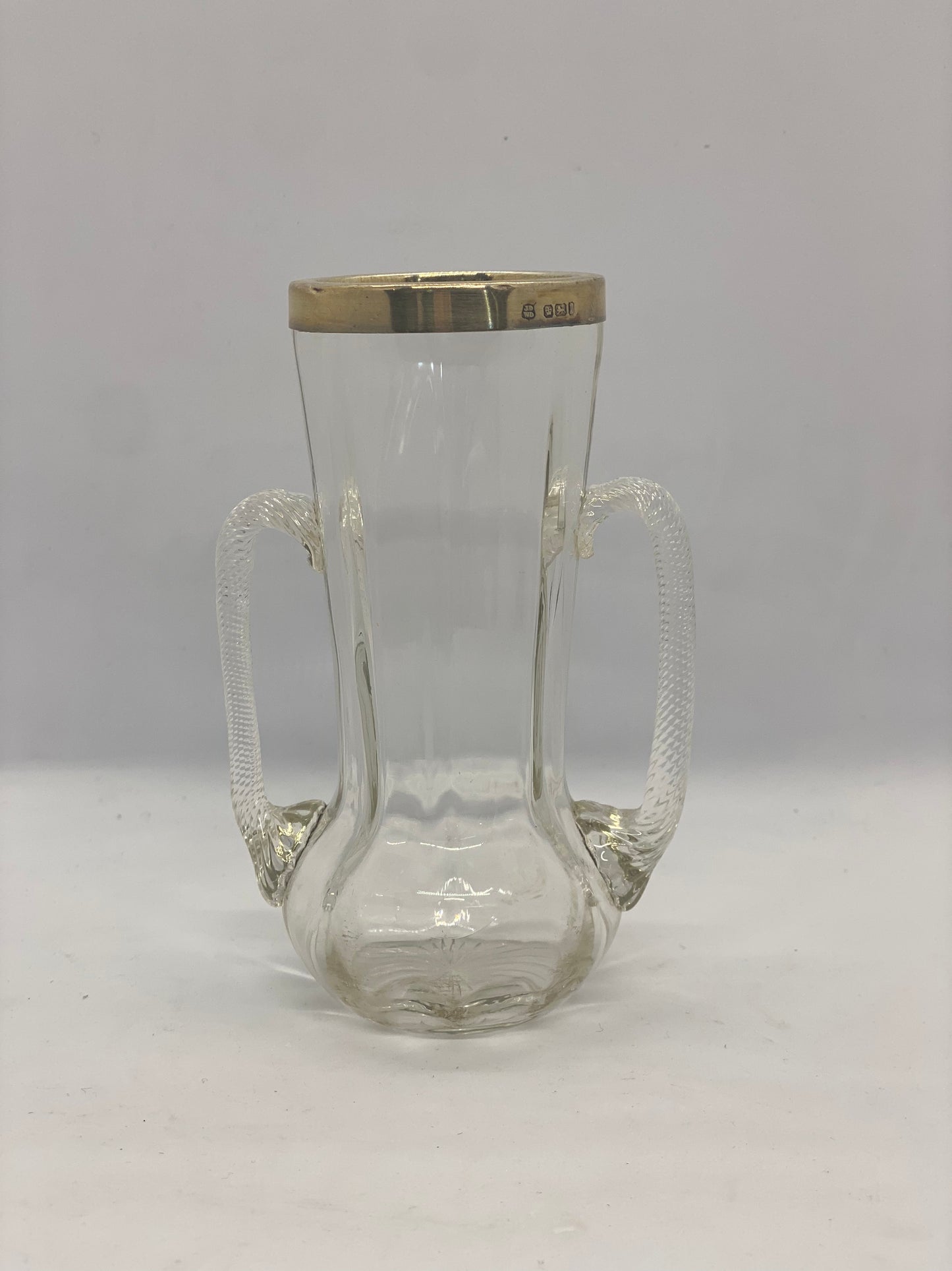 Art Nouveau Classical Urn Inspired Posy Vase with Silver Details