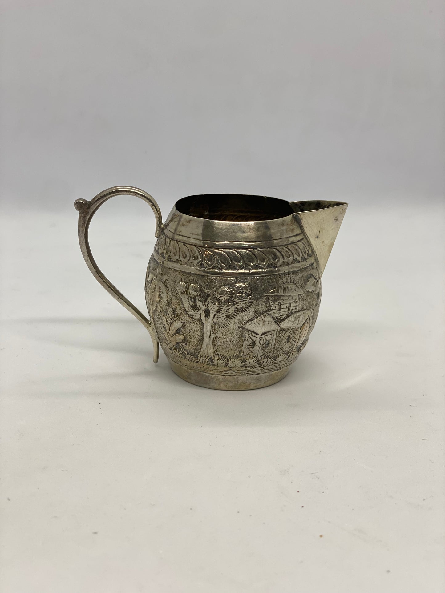 Antique Southeast Asian possibly Luck Now Indian Silver Jug