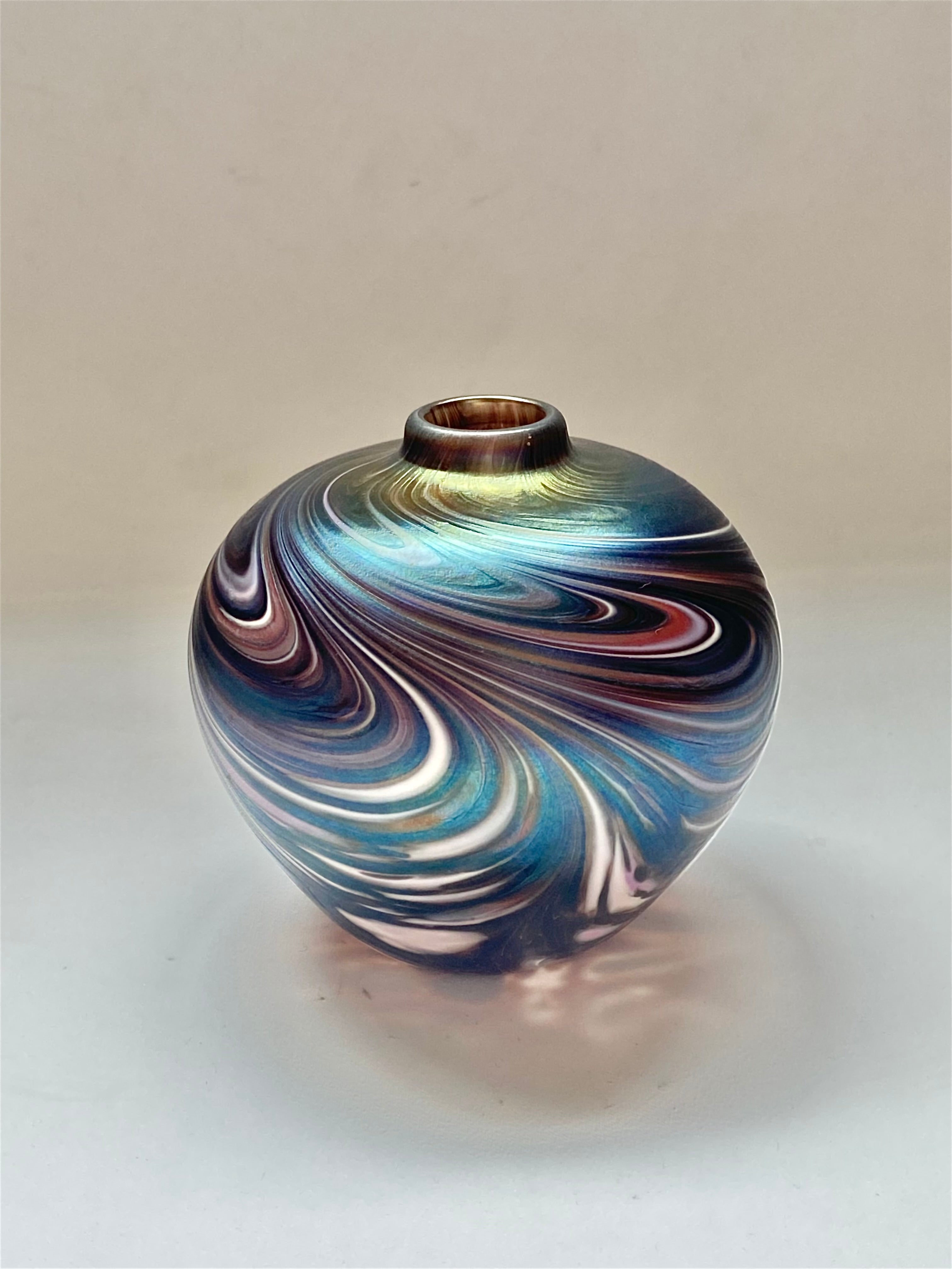 Sale Vintage Hand Blown Art Glass Vase