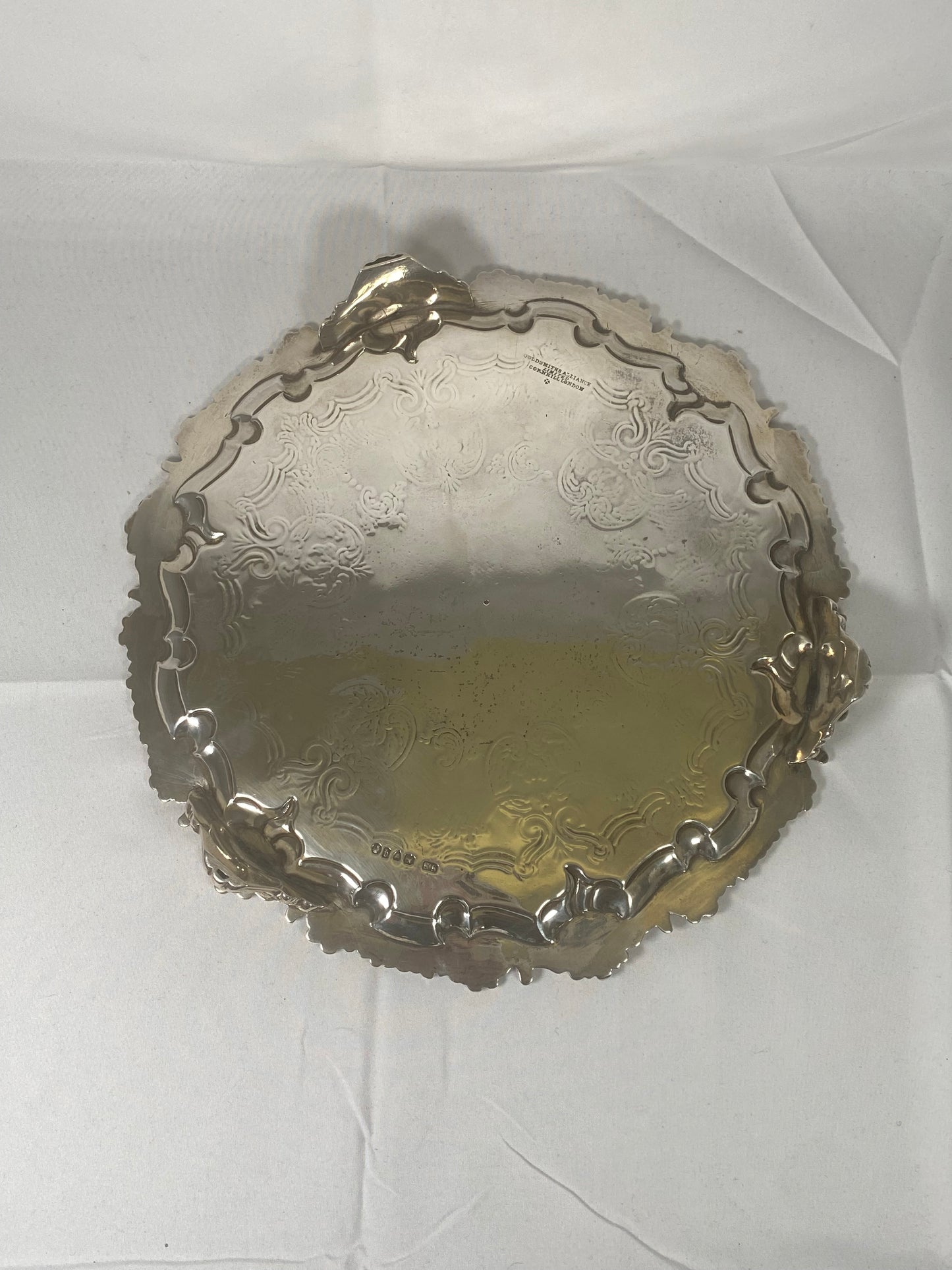 Late Victorian Sterling Silver Serving Salver. Goldsmiths Alliance, London, 1871