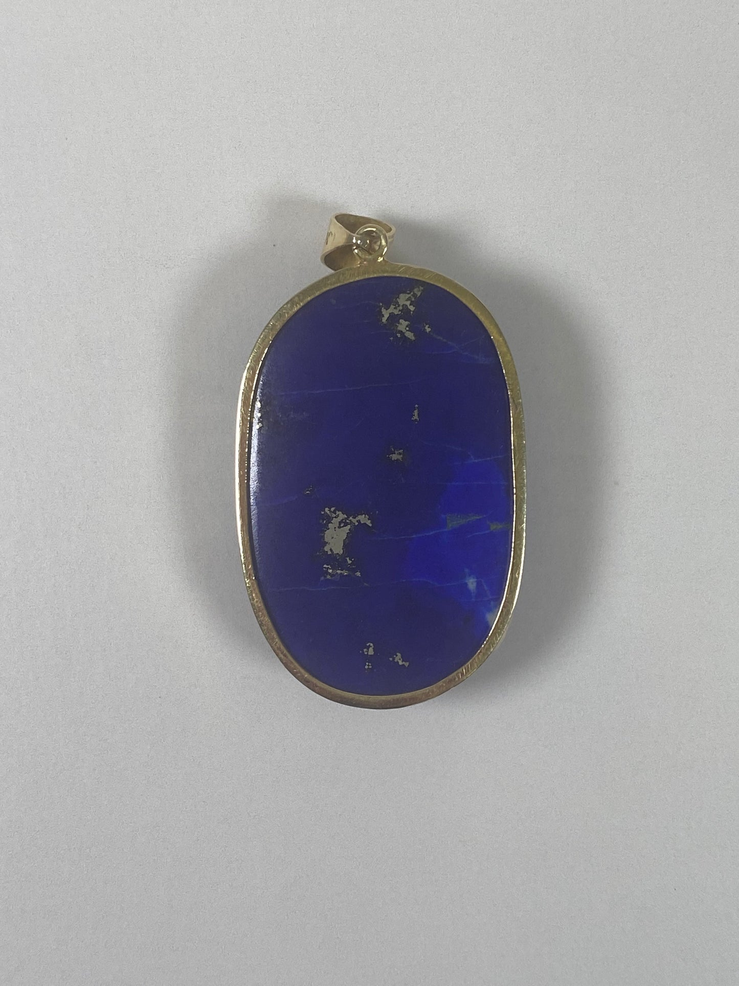 Vintage Lapis and 22ct Gold Pendant, Deco Revival Style