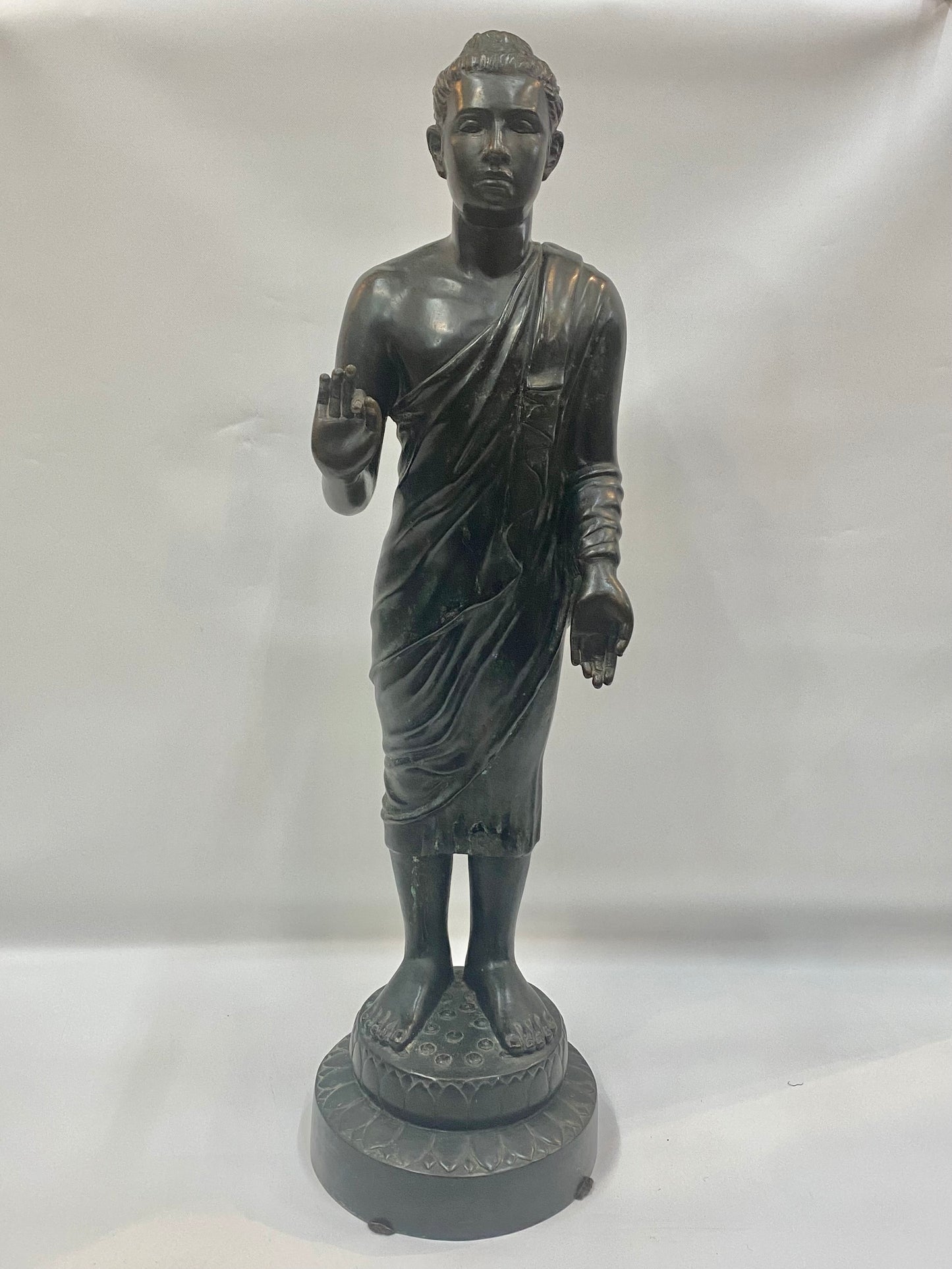 Mid 20th Century Bronze Gandhara Buddha Statue