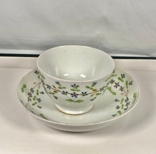 18 世纪乔治亚/摄政时期茶碗和茶碟套装，约 1770-1830 年