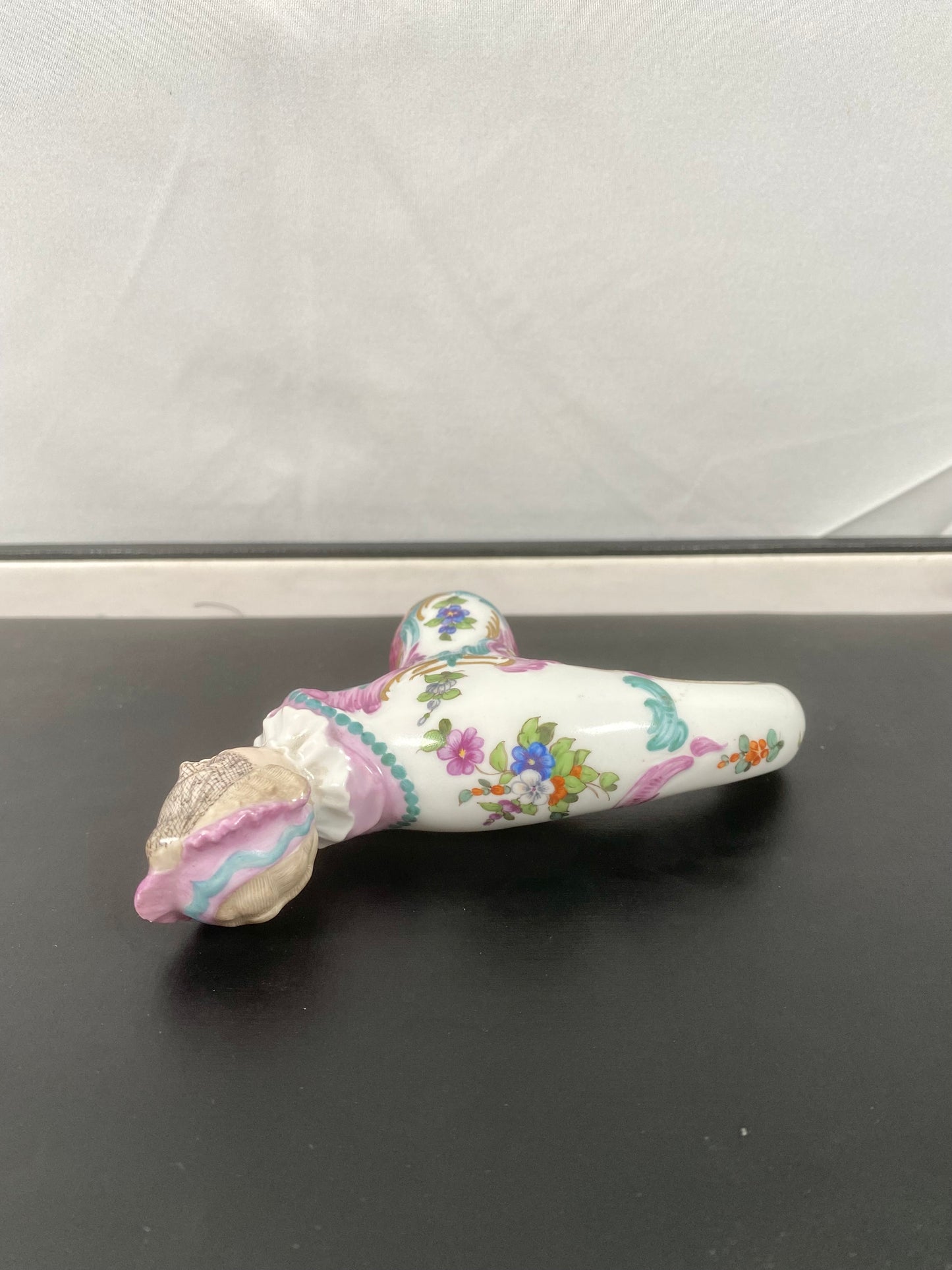 Rare 19th Century Porcelain Figural Veiled Lady Cane or Parasol Handle, Attributed to Meissen