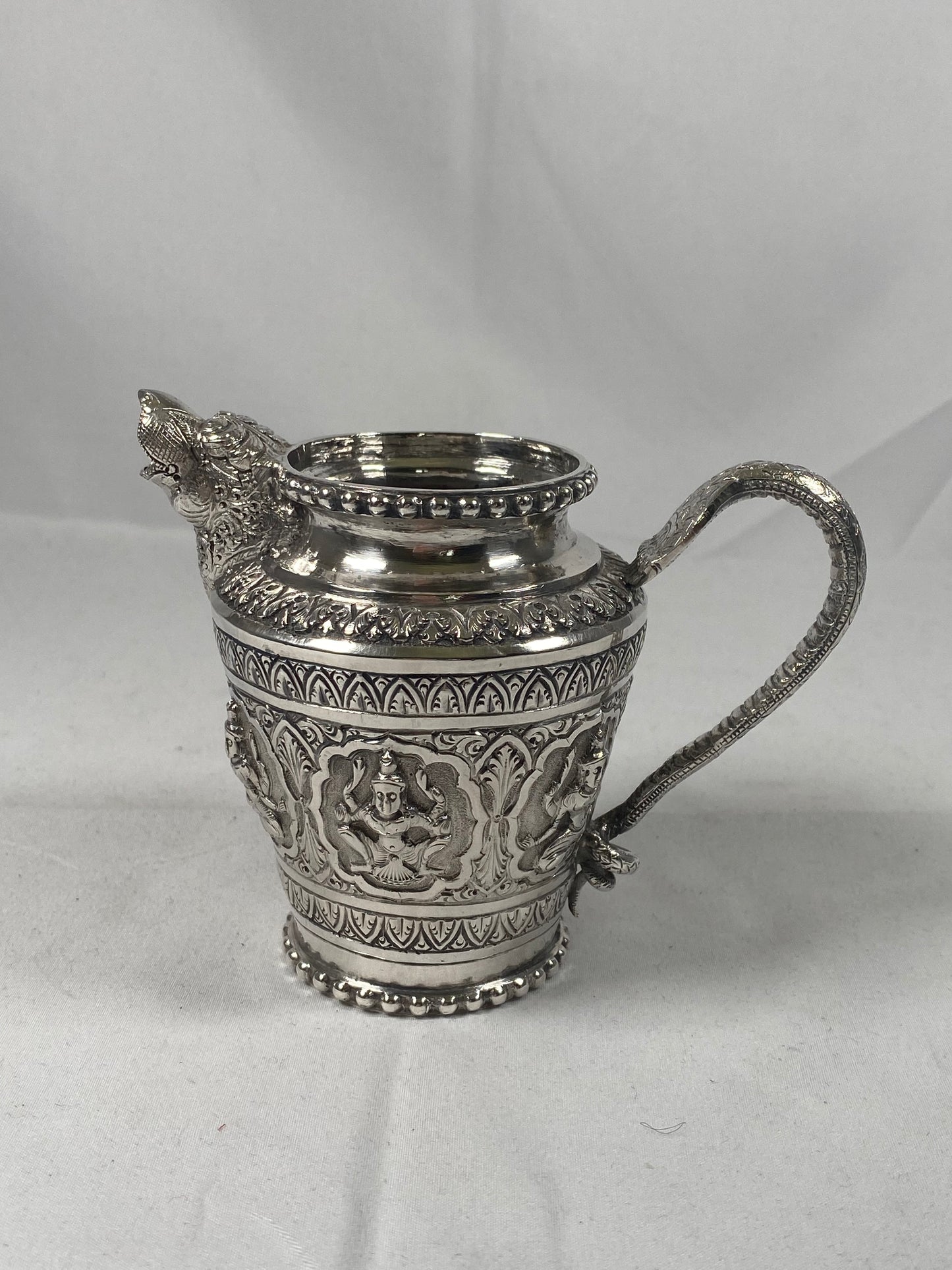 Late 19th century Anglo-Indian .800 to .900 Silver Jug, Swami Silver