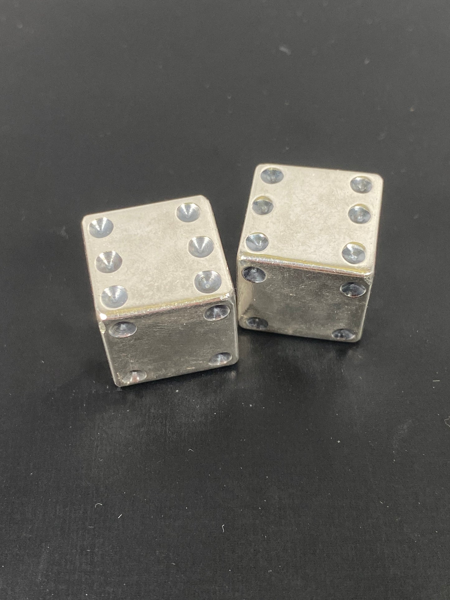 Pair of Midcentury Taxco Sterling Silver Casino Dice, Mexico circa 1960s