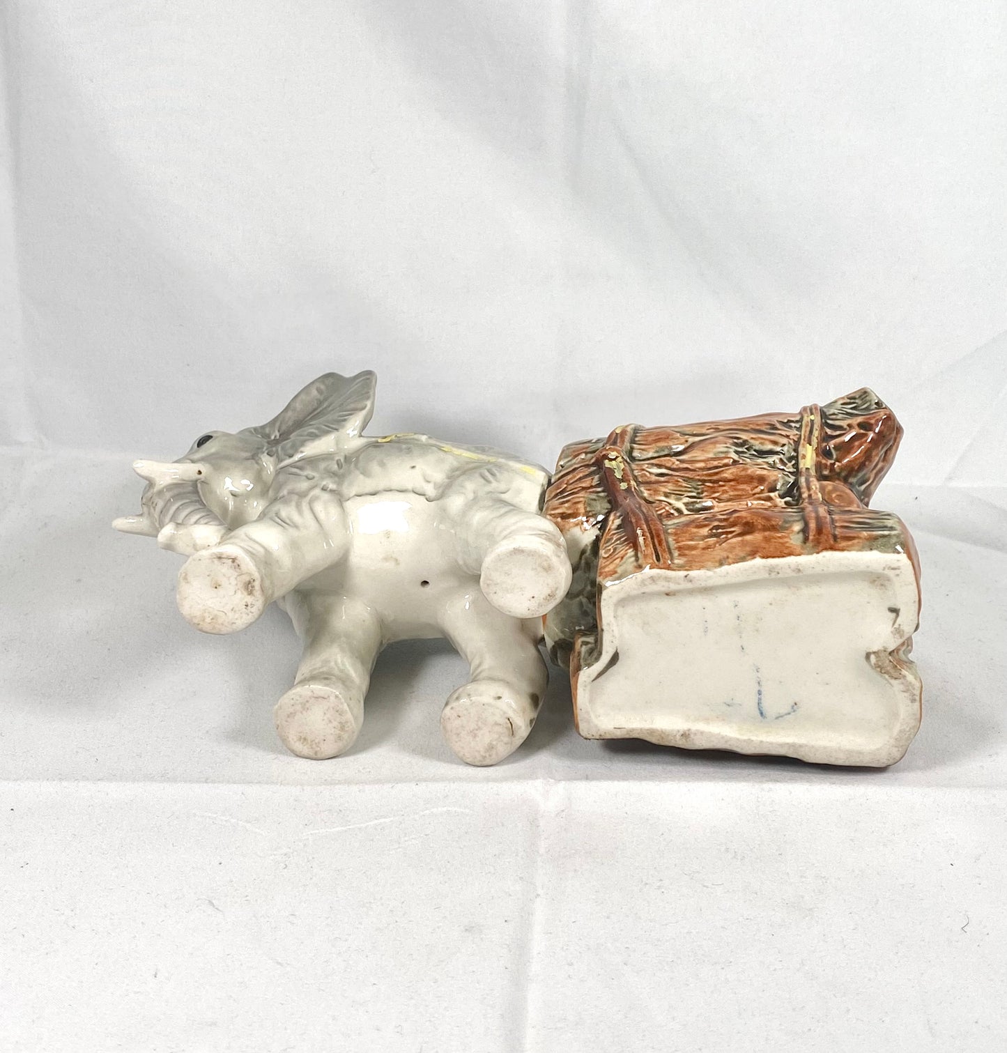 Vintage Midcentury figural elephant porcelain vase, likely Japanese