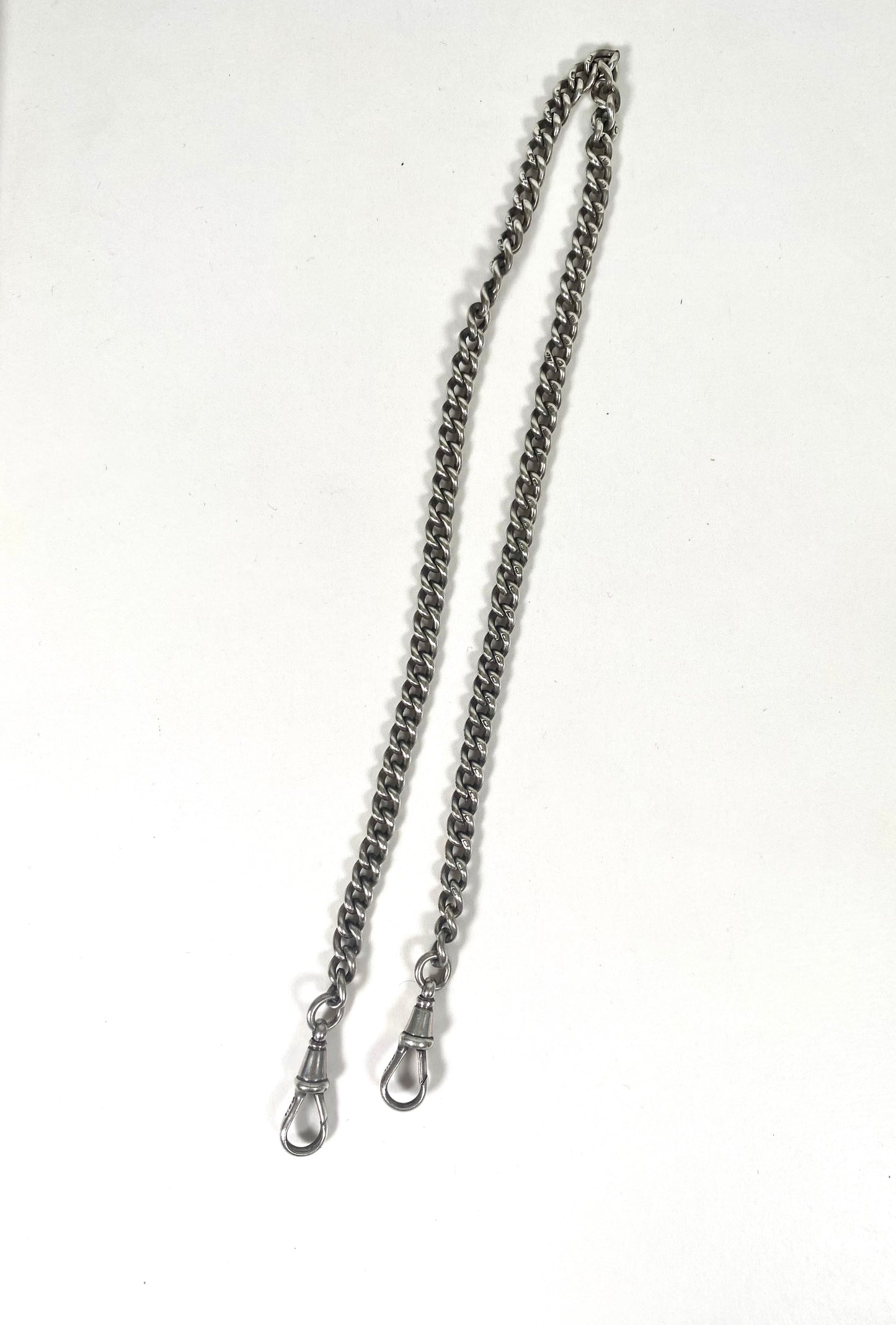 Fine Antique Victorian or Edwardian English Sterling Silver Watch Chain