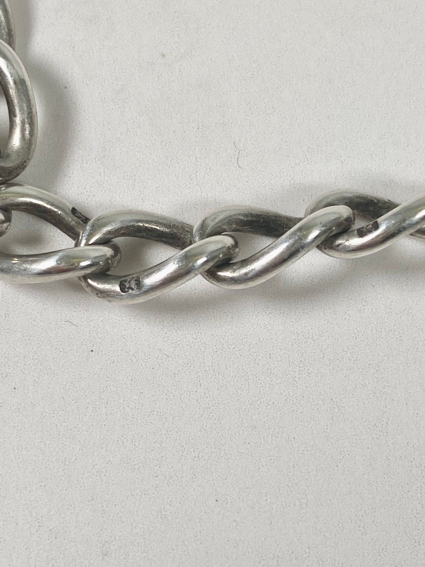 Fine Antique Victorian or Edwardian English Sterling Silver Watch Chain