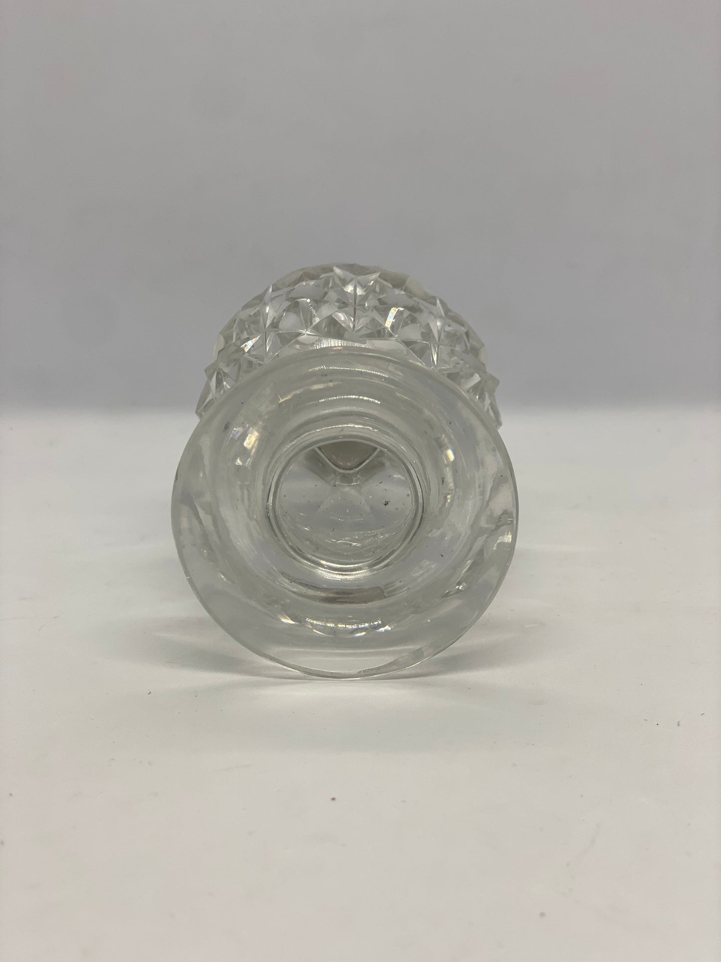 Cut Crystal Bottle Hallmarked London 1919 with Silver Lid