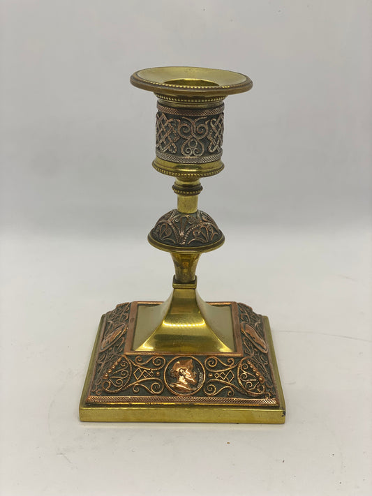 19th Century Copper and Brass Candlestick