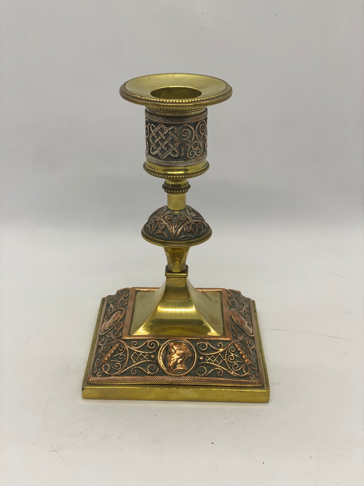 19th Century Copper and Brass Candlestick