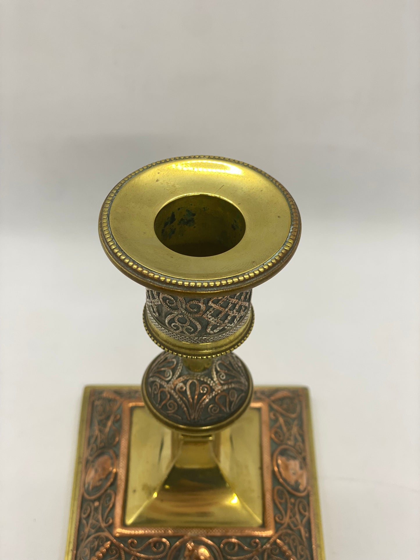 19th Century Copper and Brass Candlestick