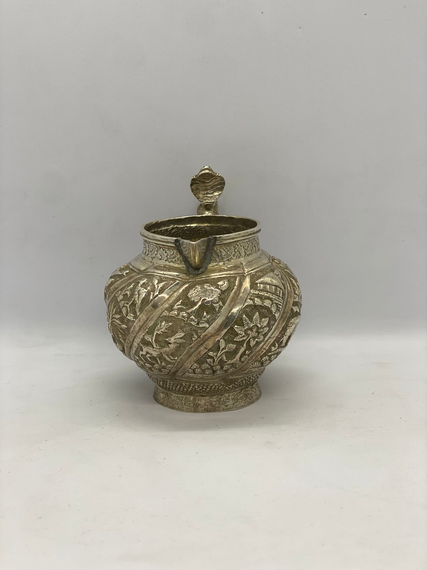 Colonial Indian Silver Cobra-handled Jug circa 1860 - 1900