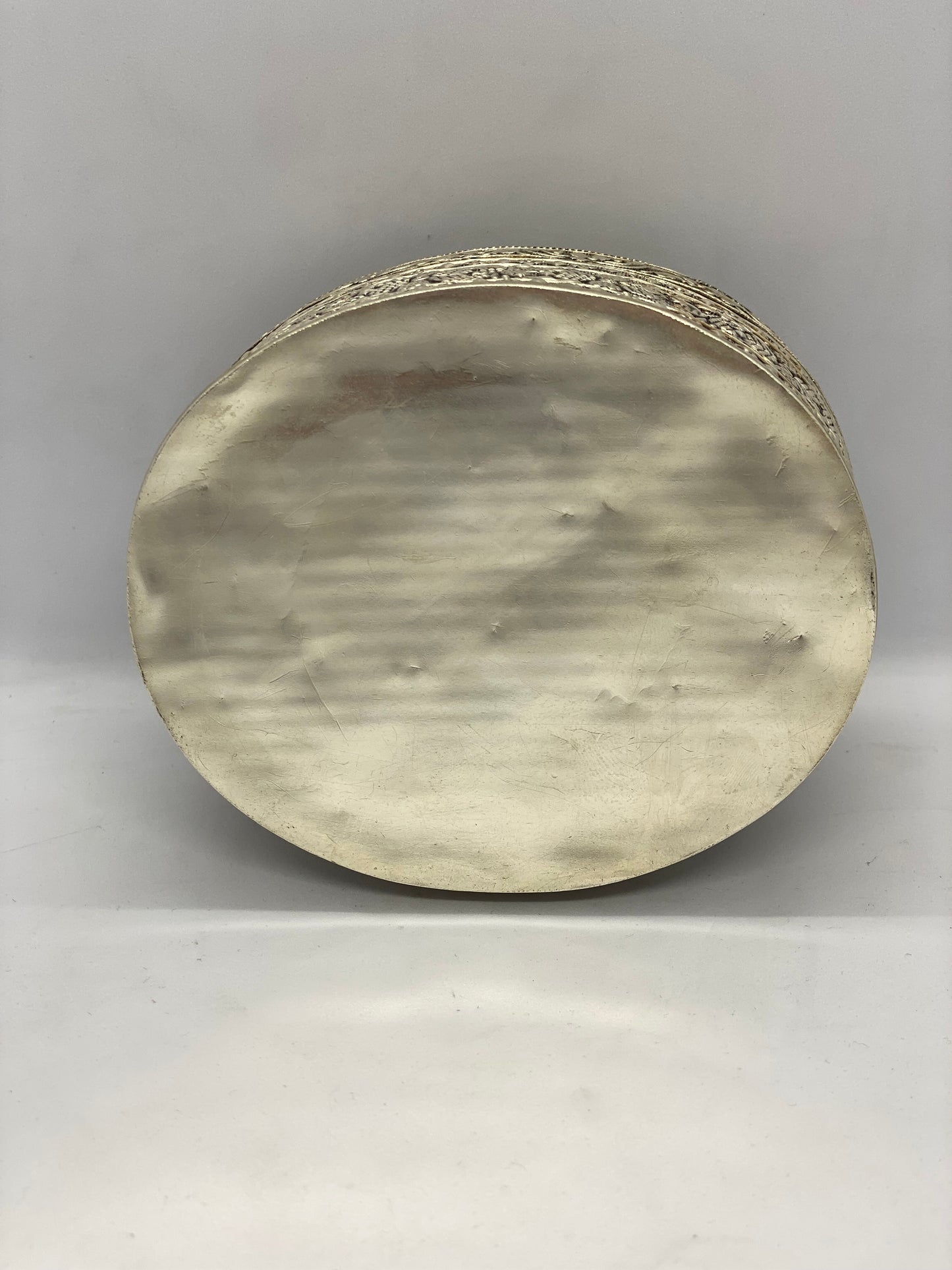 Antique Asian Silver Oval Box