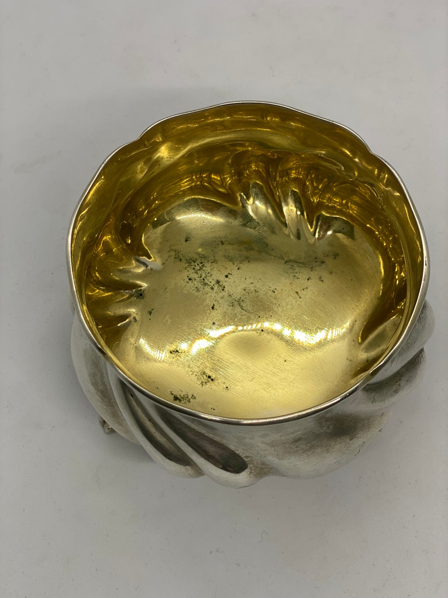 Antique circa 1860-1900 Continental European 800 silver tri foot sugar ...