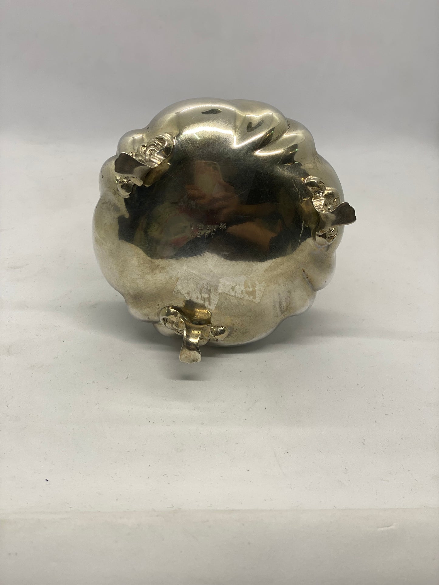 Antique circa 1860-1900 Continental European 800 silver tri foot sugar ...