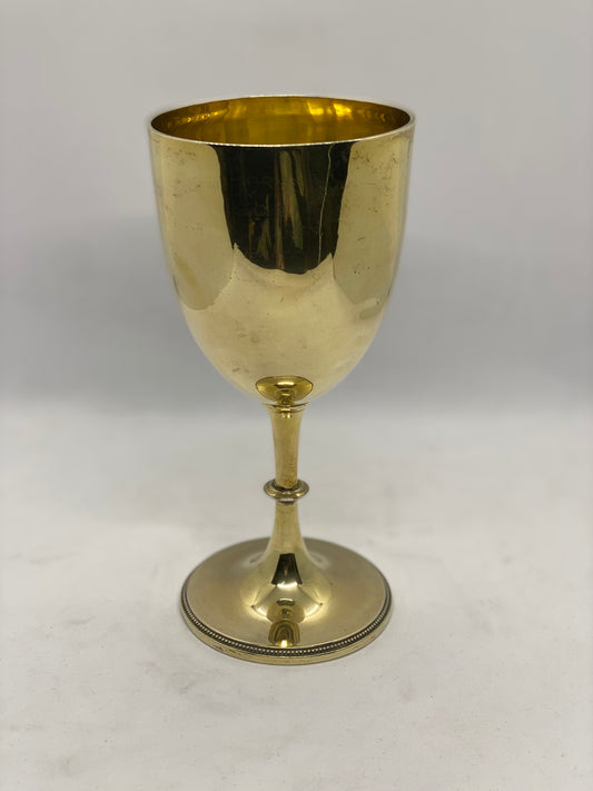 1907 年伦敦镀金纯银高脚杯