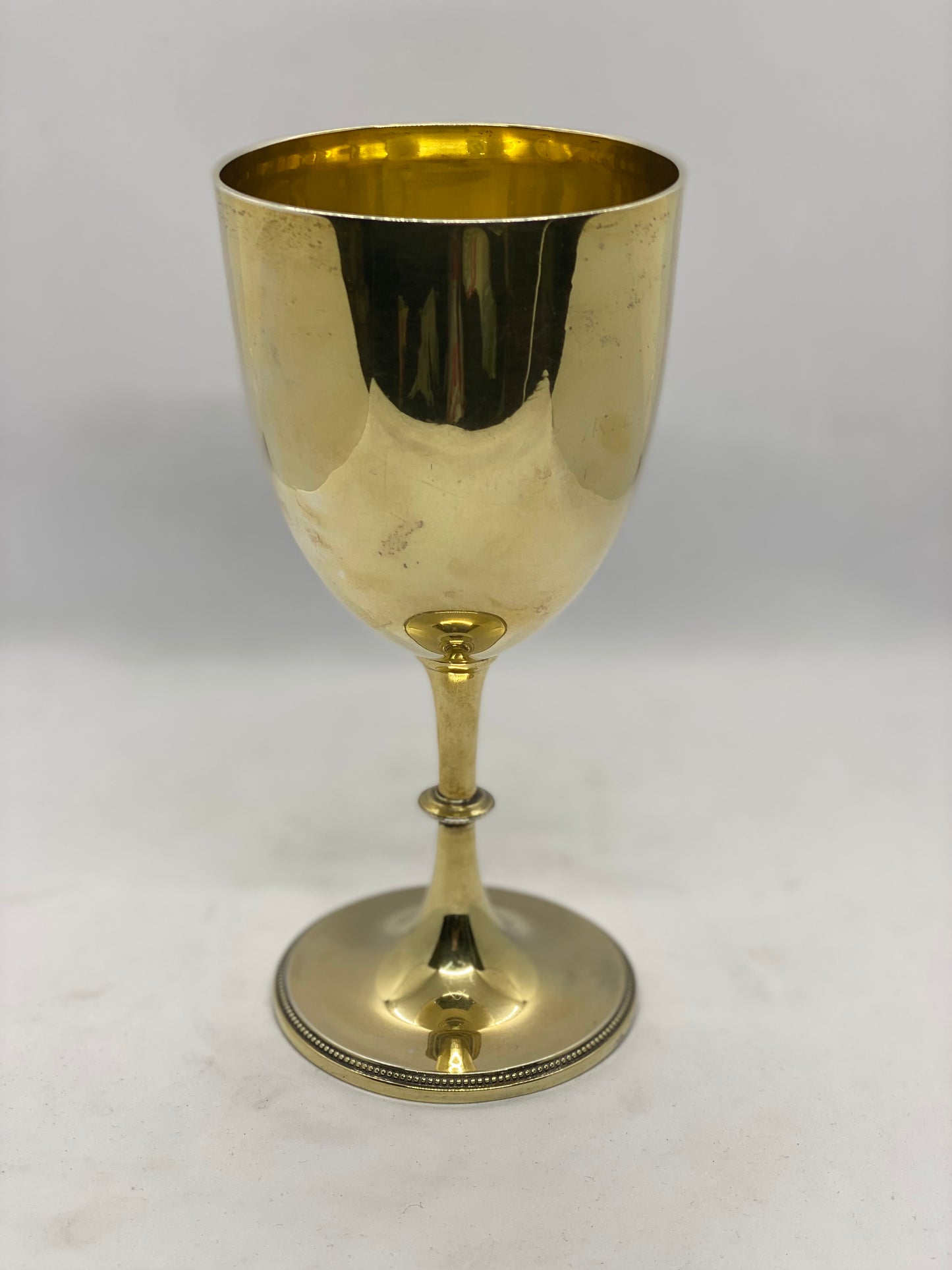 1907 年伦敦镀金纯银高脚杯