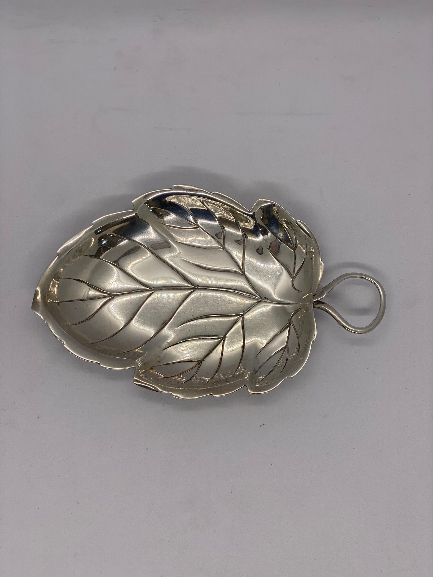 20th Century Sterling Silver Leaf Dish