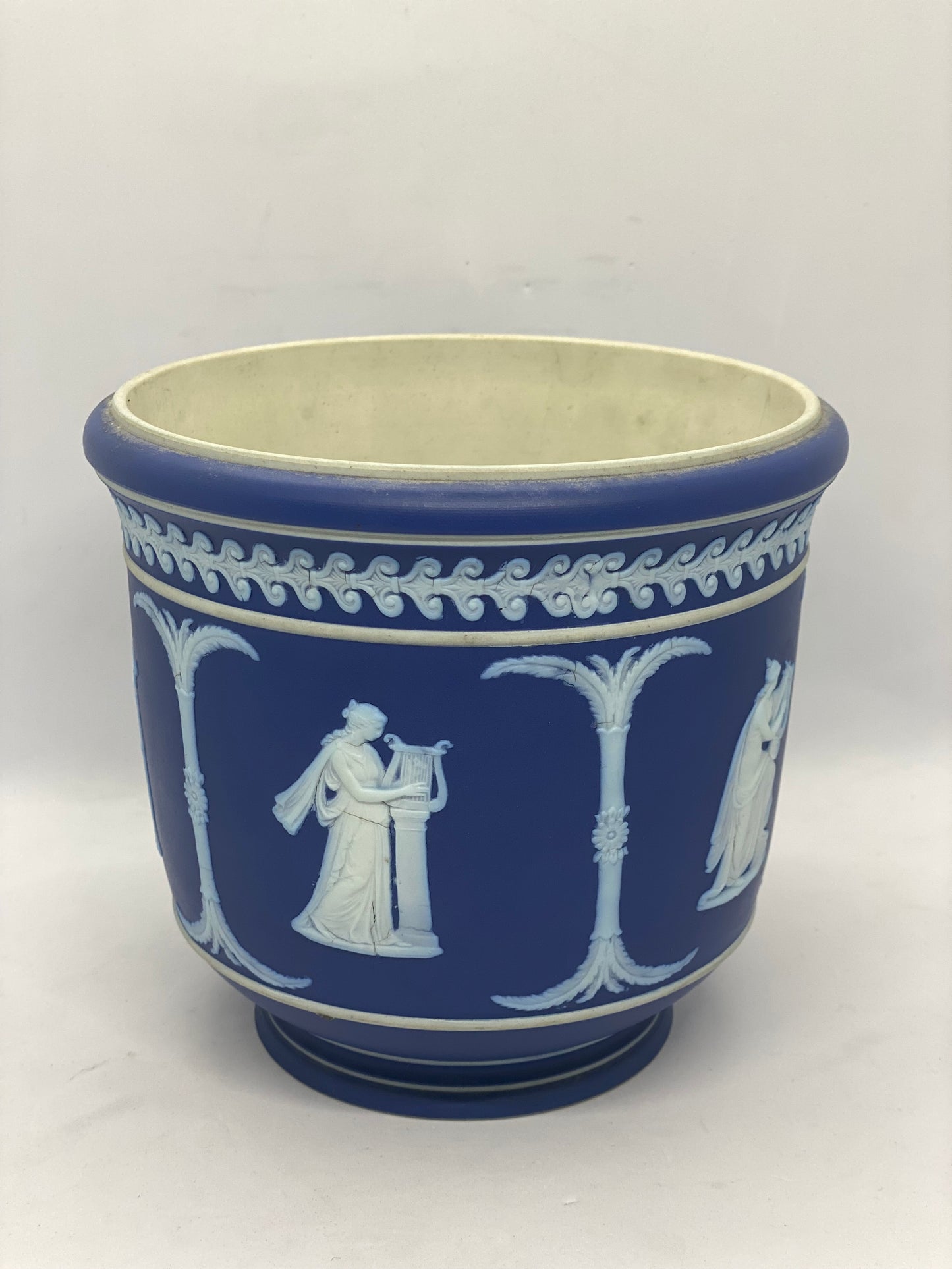 19th Century Blue Jasperware Jardiniere