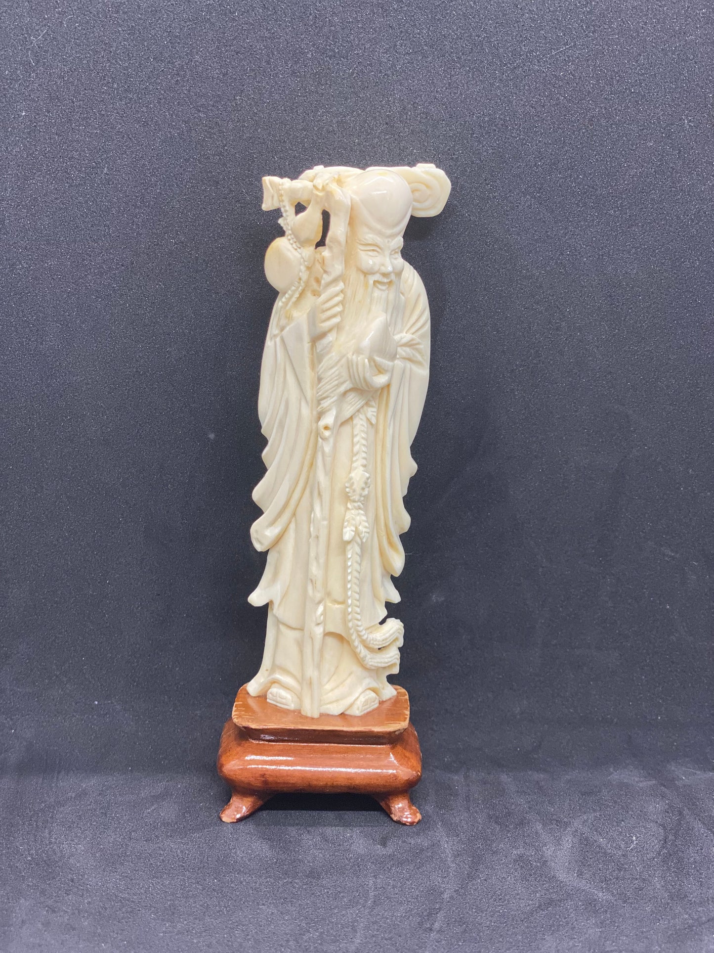 Antique Chinese Ivory Figurine of Shoulao, one of the Eight Immortals