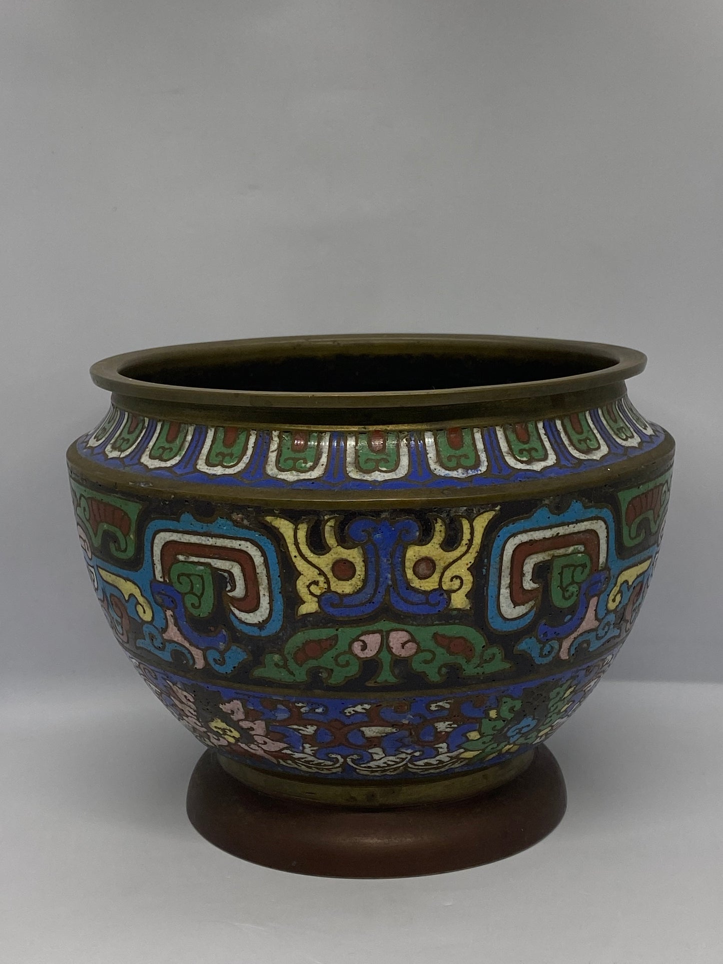 Vintage Chinese Champlevé Enamel Bowl