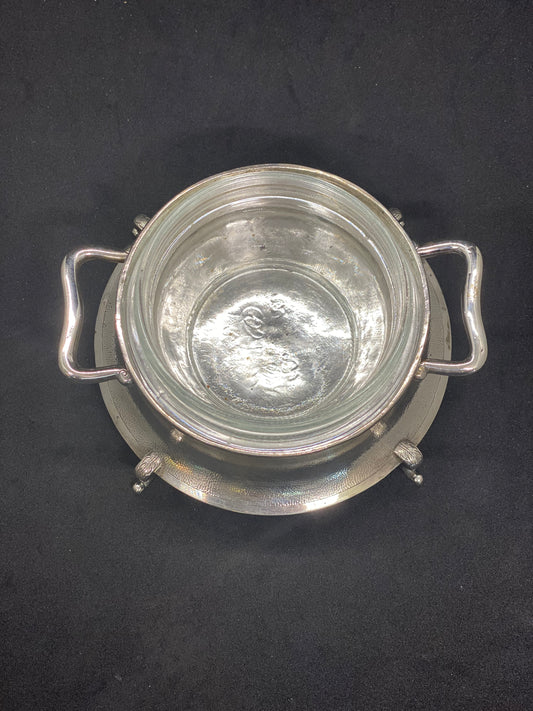 古董 Hung Chong 中国出口银质调味品 / 糖罐或盐瓶