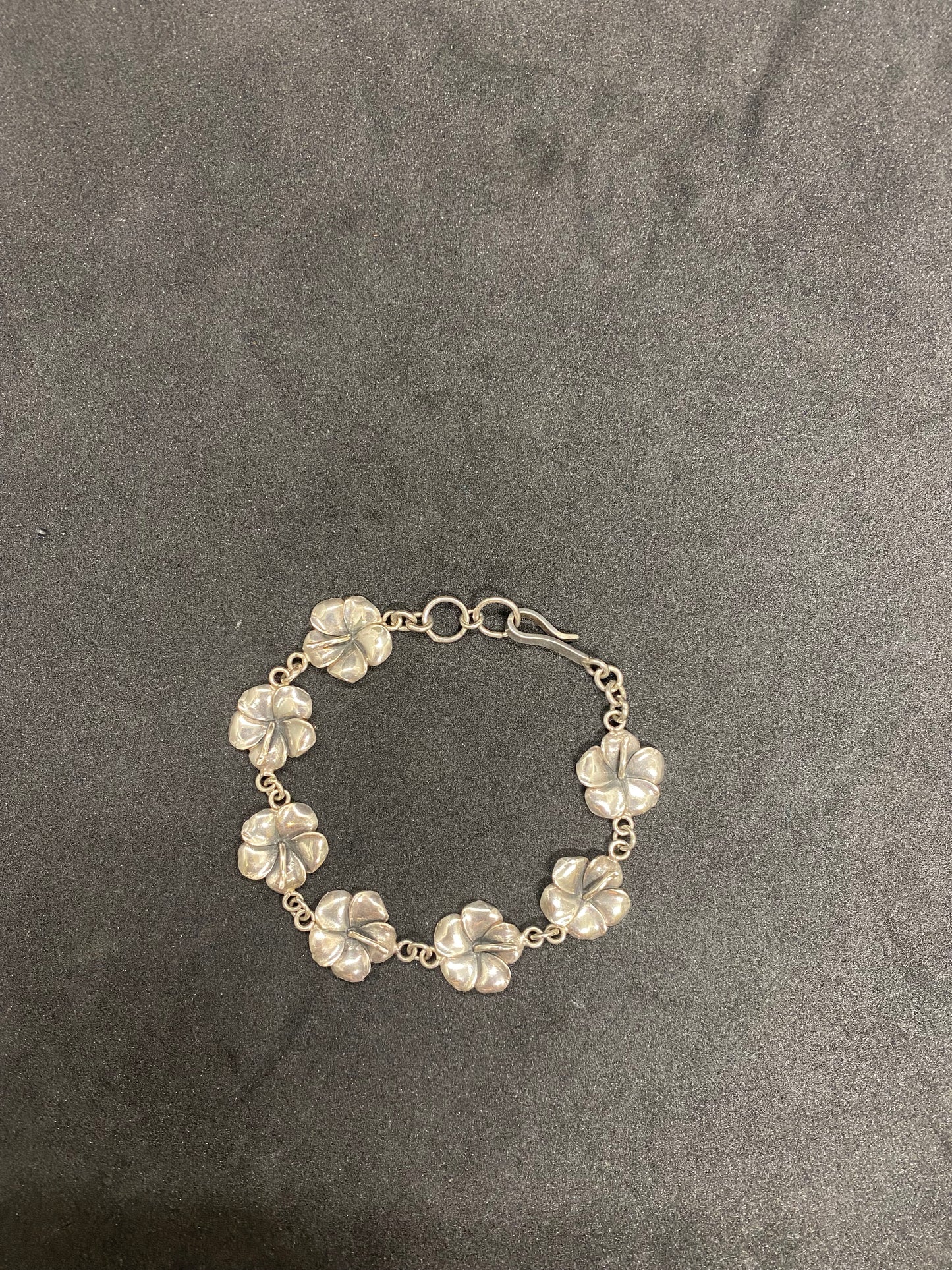 Vintage Sterling Silver Hibiscus Bracelet