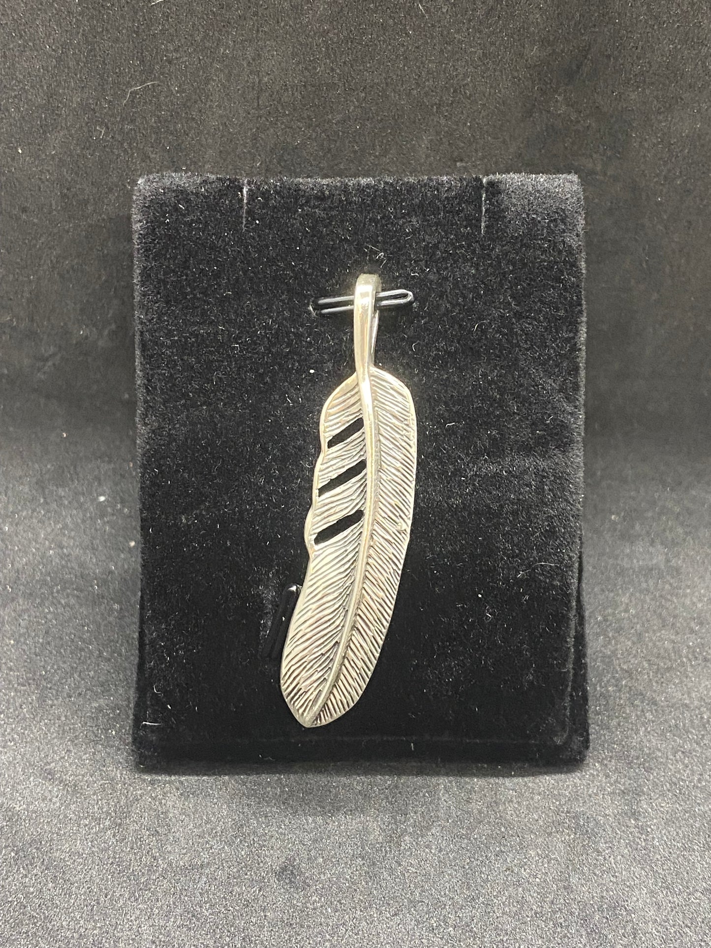 Vintage 925 Sterling Silver Feather Pendant