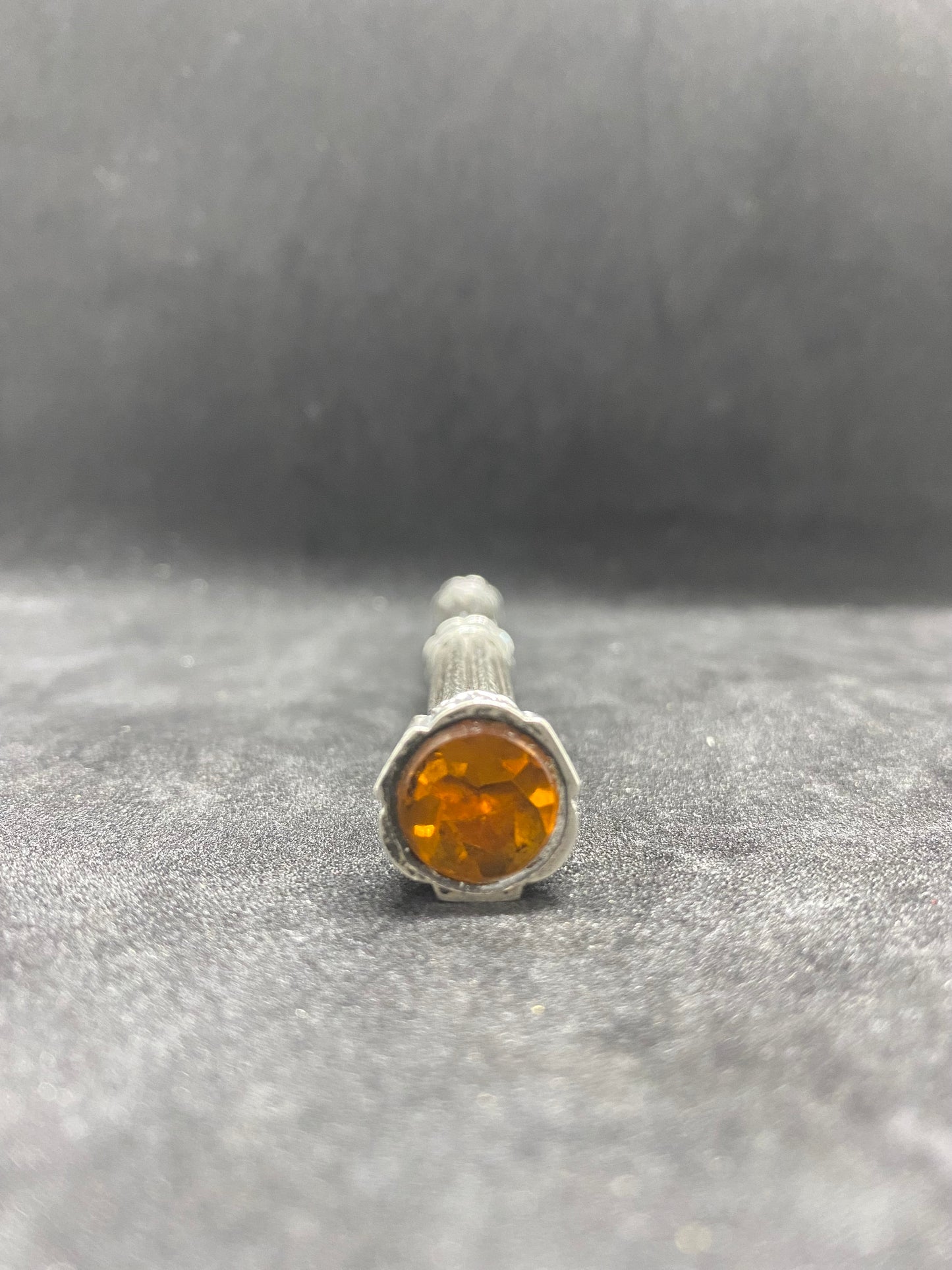 A Victorian Silver Propelling Pencil with Citrine Seal to Top