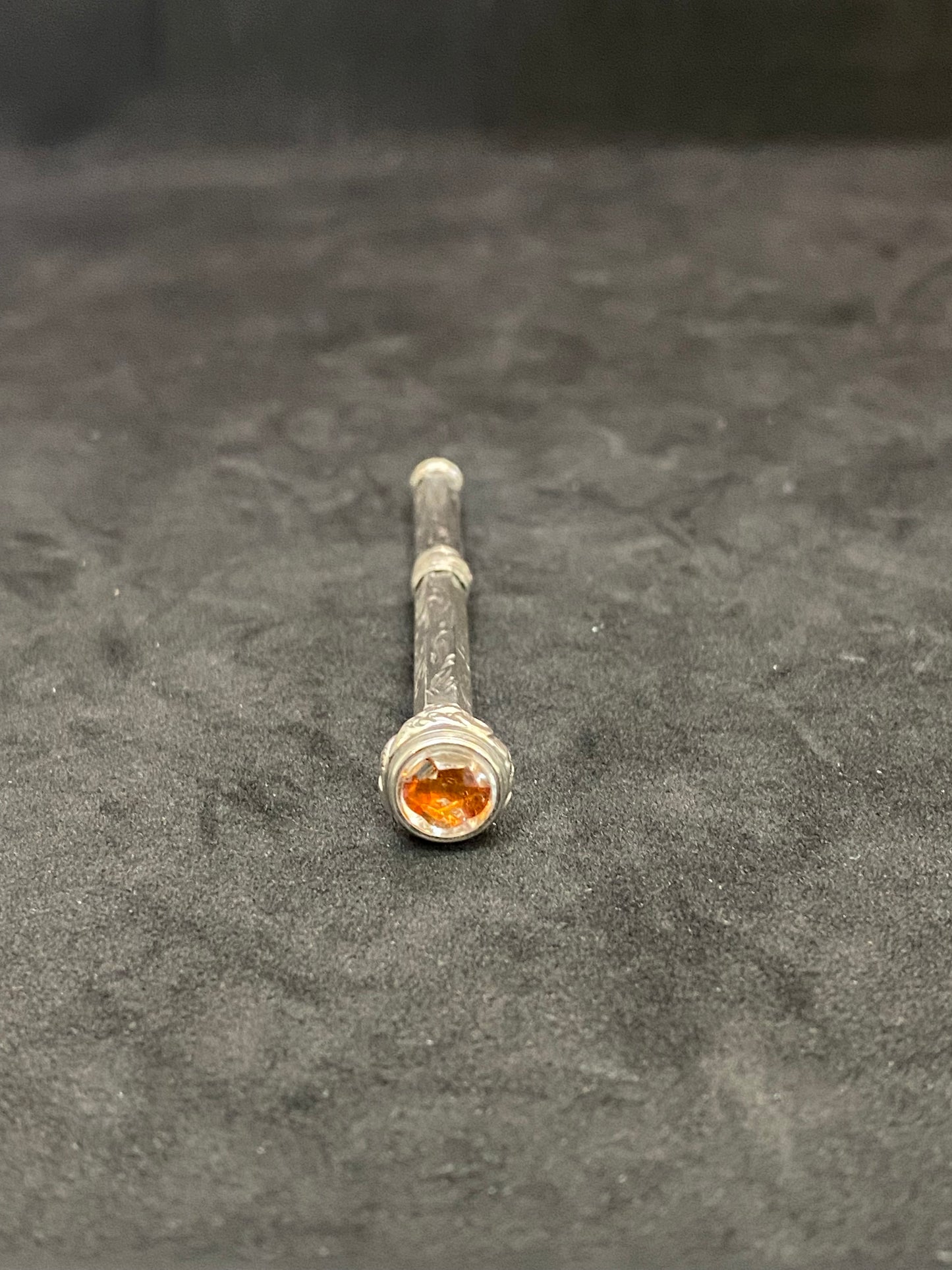 Late 19th Century Victorian Silver Propelling Pencil w/ Citrine Seal Fob Top