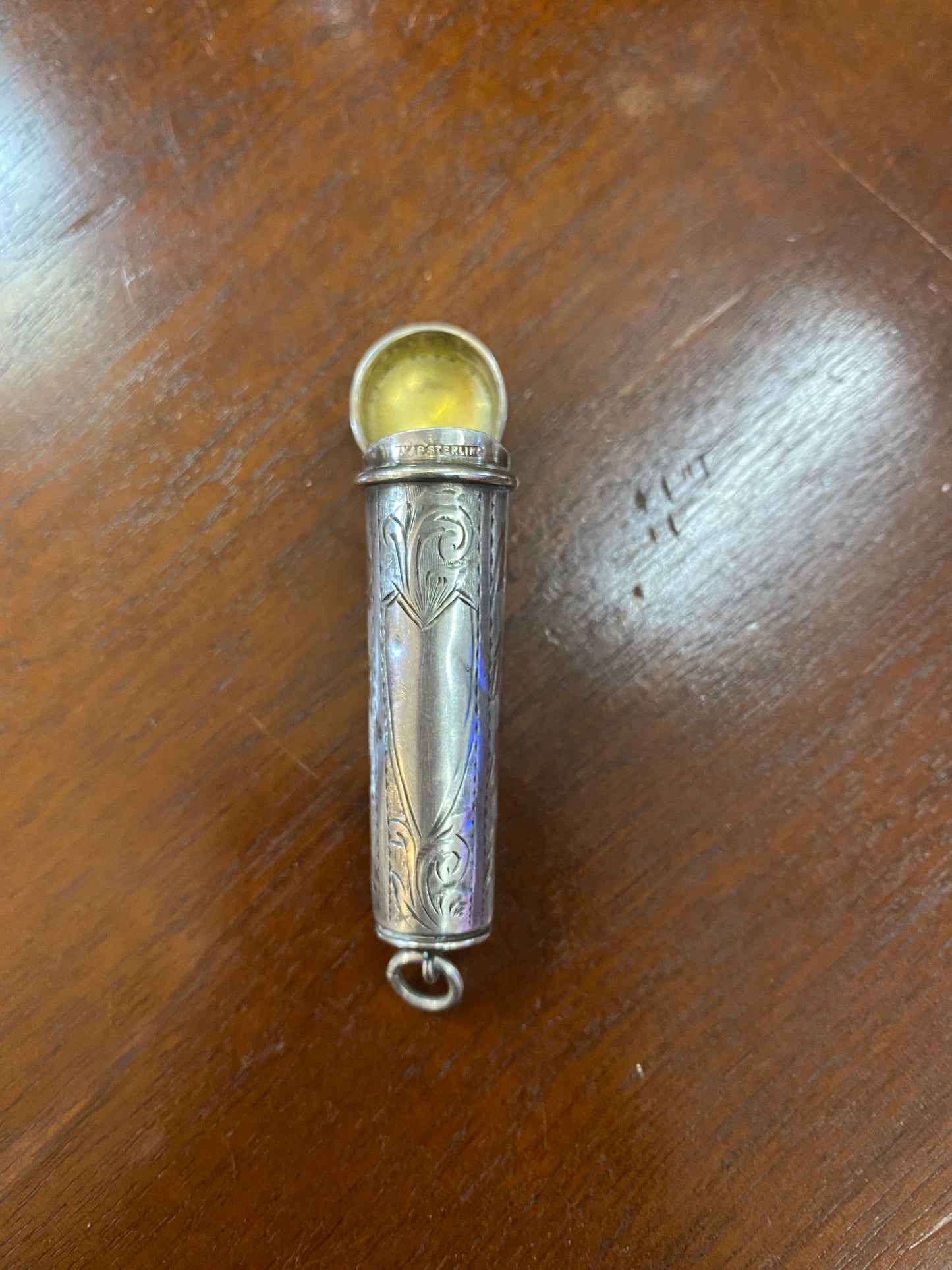 Antique Silver Cheroot / Pencil Holder with Chatelaine Loop