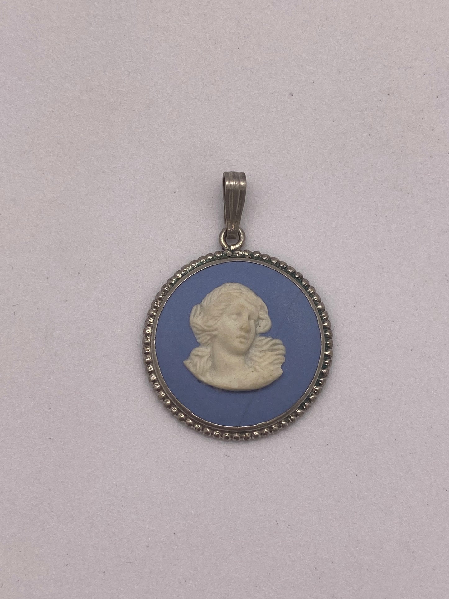 Vintage Wedgwood Jasperware and Sterling Silver Pendant